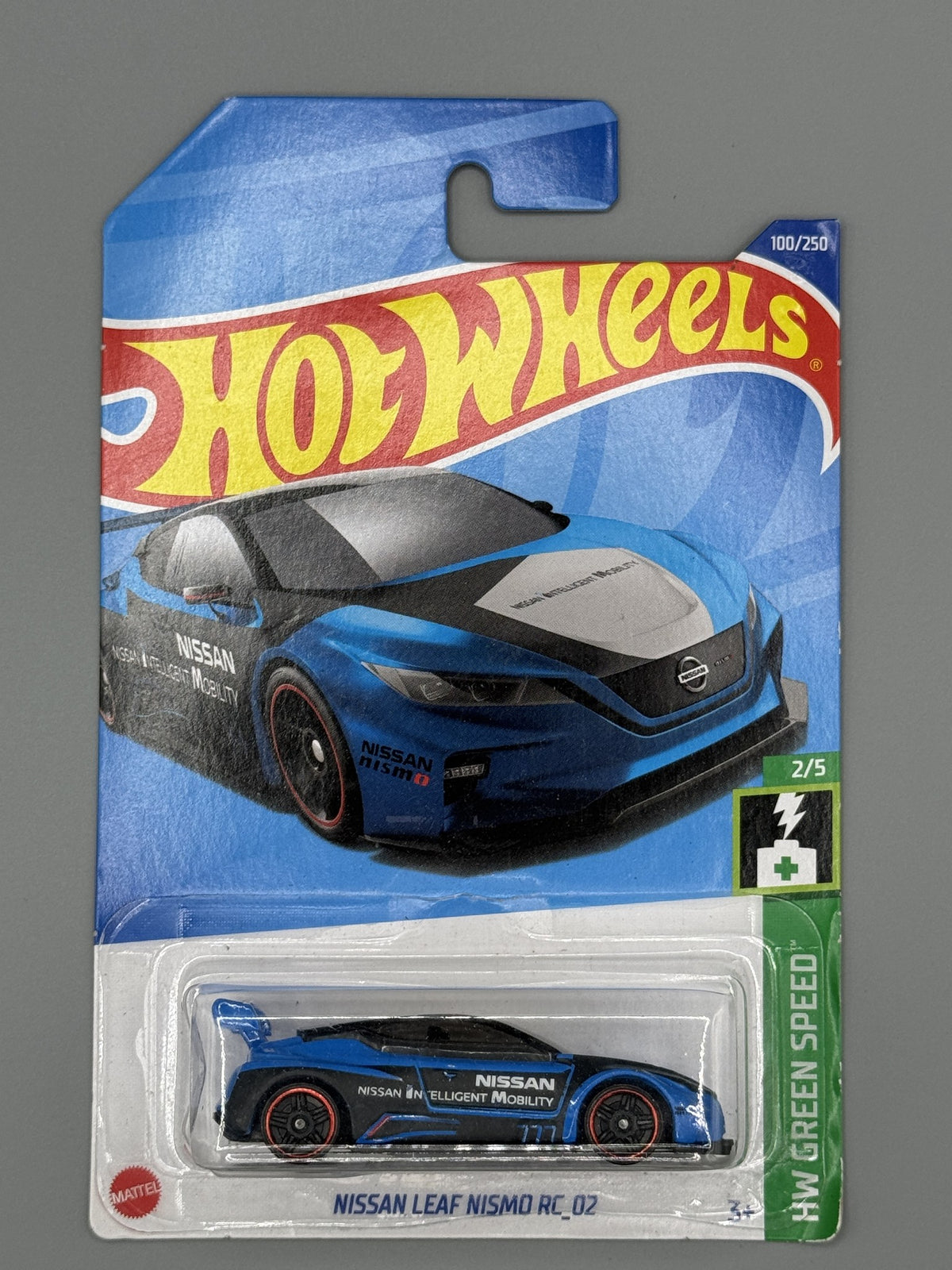 Hot Wheels Nissan Leaf NISMO RC_02 - Blue - Long Card