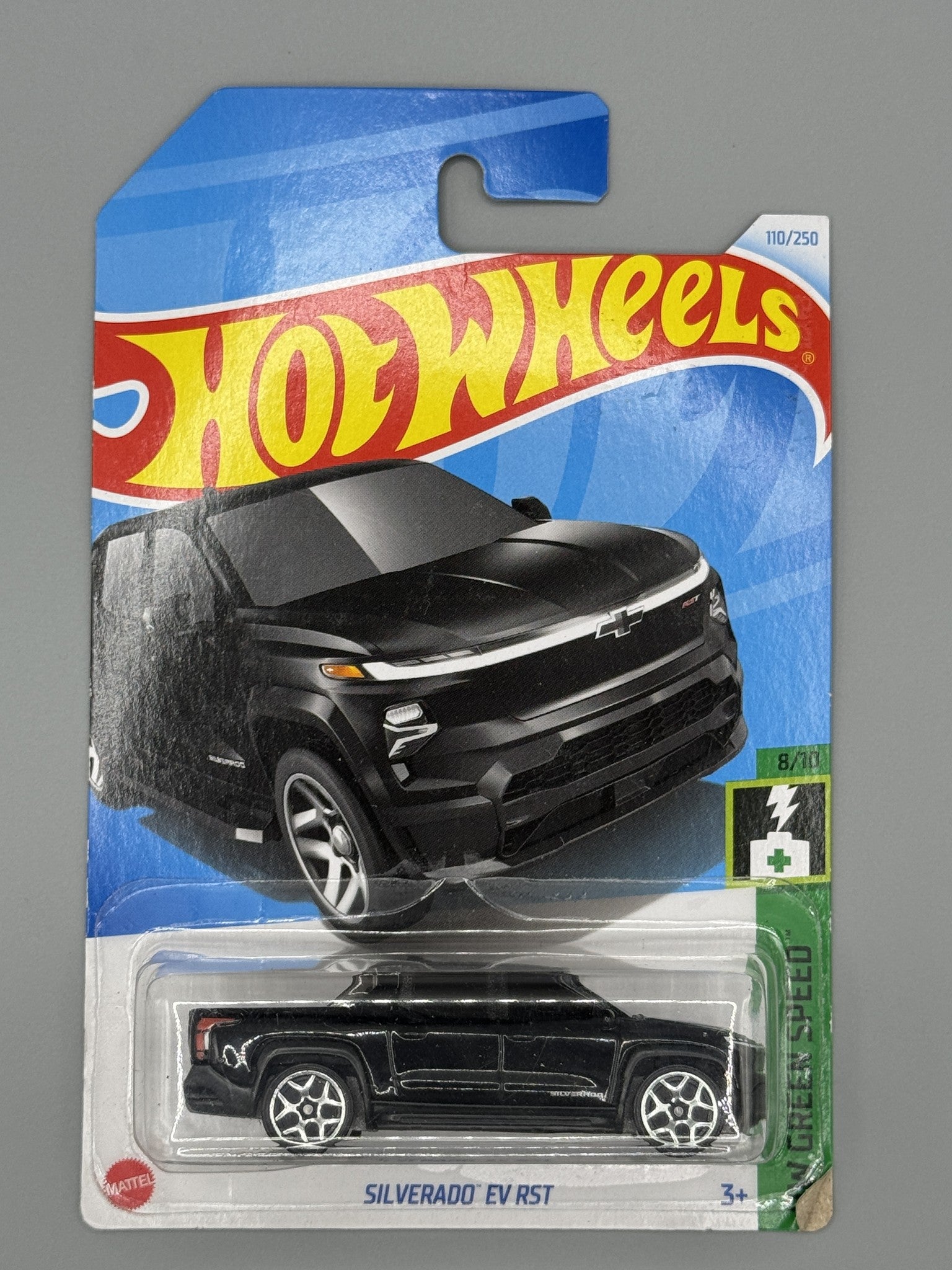 Hot Wheels Silverado EV RST - Black - Long Card