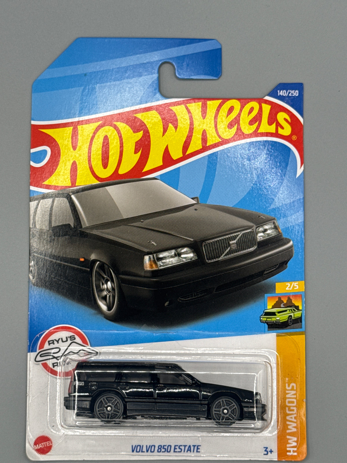 Hot Wheels Volvo 850 Estate - Black - Long Card