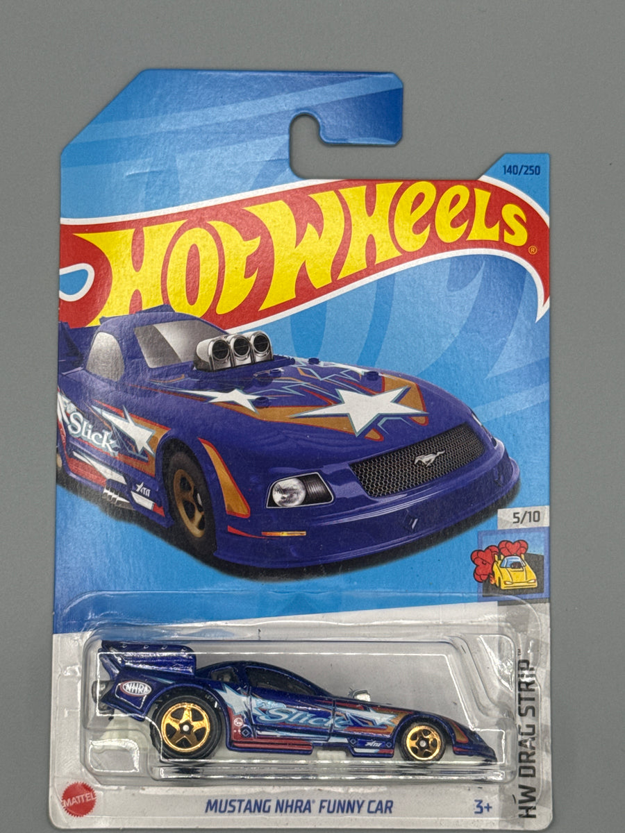 Hot Wheels Mustang NHRA Funny Car - Blue - Long Card