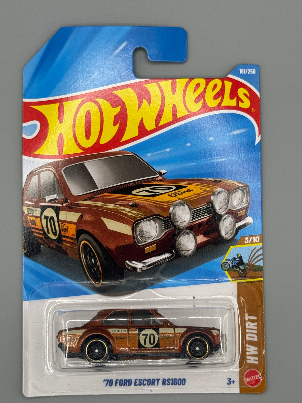 Hot Wheels '70 Ford Escort RS1600 - Brown - Long Card