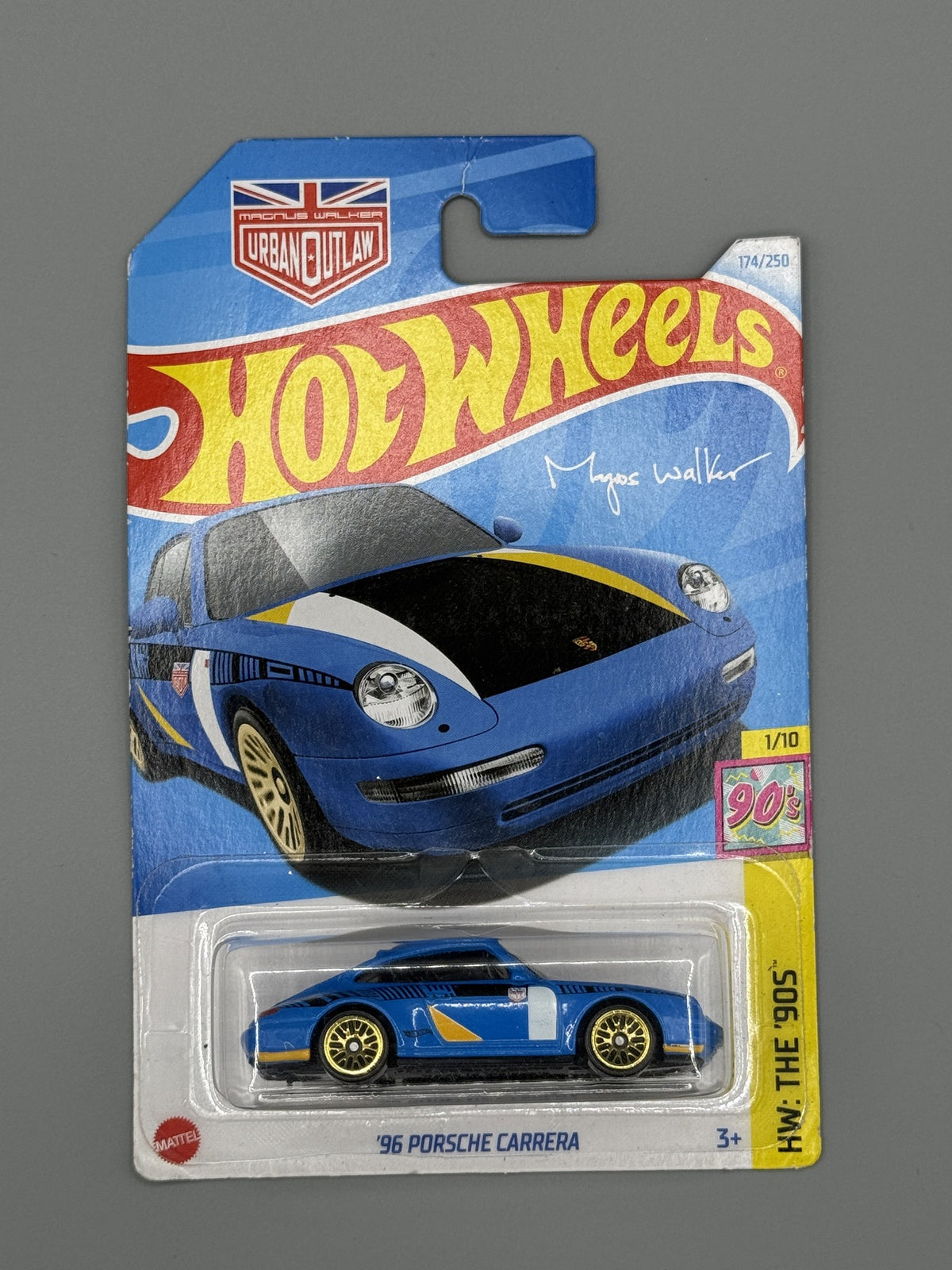 Hot Wheels '96 Porsche Carrera - Blue - Long Card