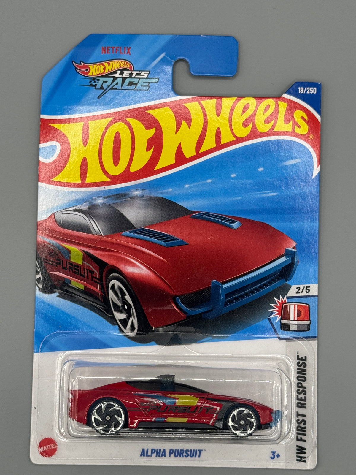 Hot Wheels Alpha Pursuit - Red - Long Card