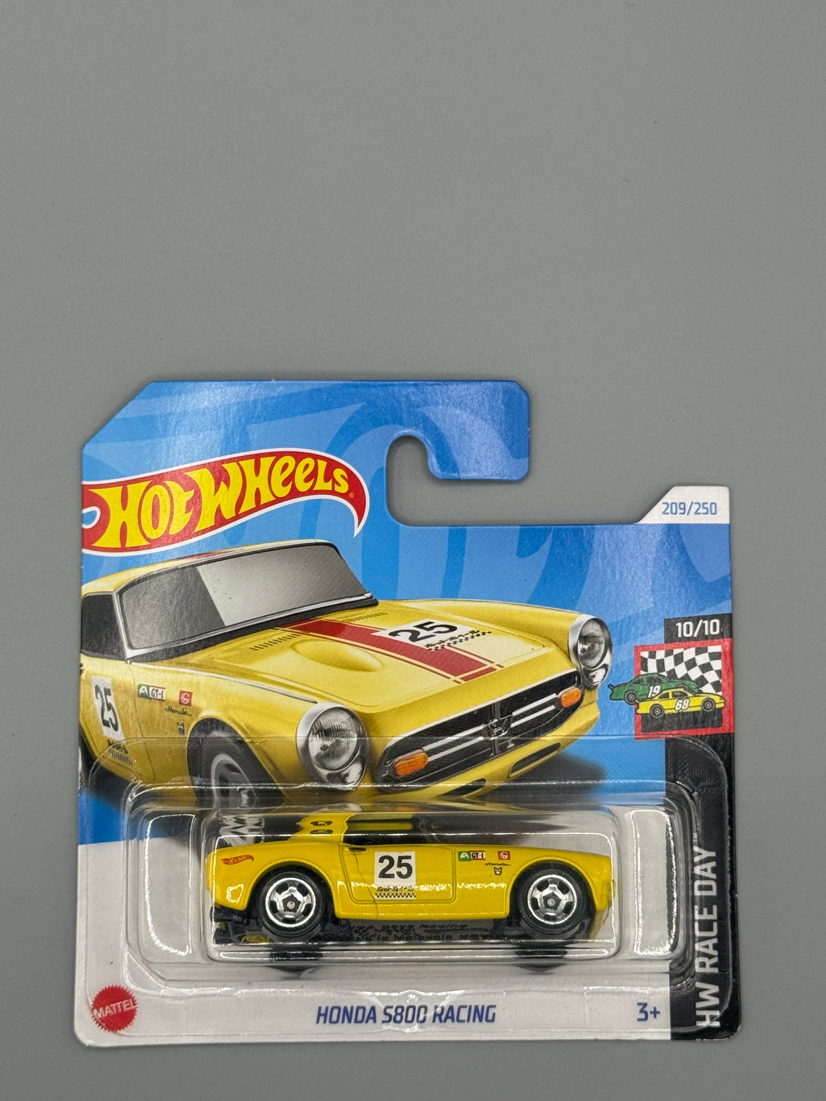 Hot Wheels Honda S800 Racing - Yellow - Long Card