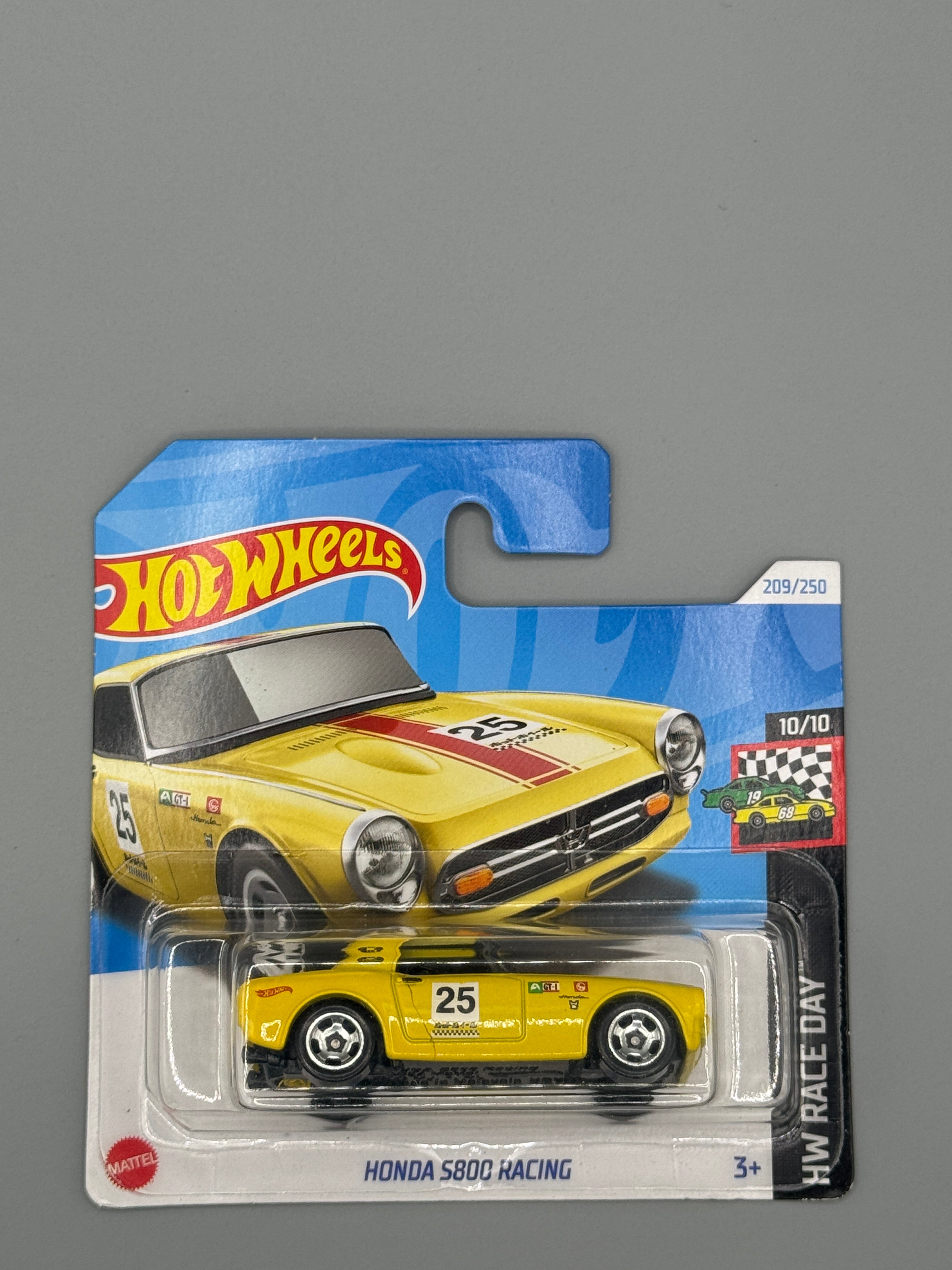Hot Wheels Honda S800 Racing - Yellow - Long Card