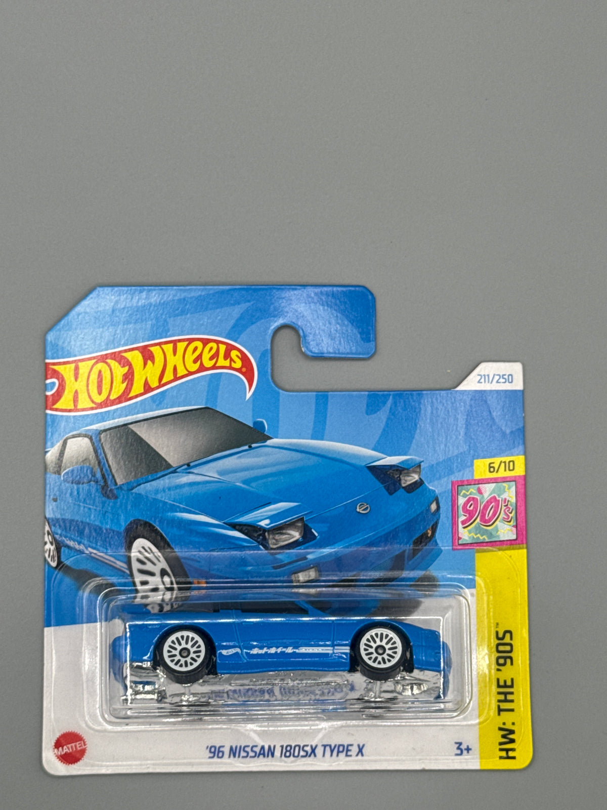 Hot Wheels '96 Nissan 180SX Type X - Mainline - Blue - Short Card