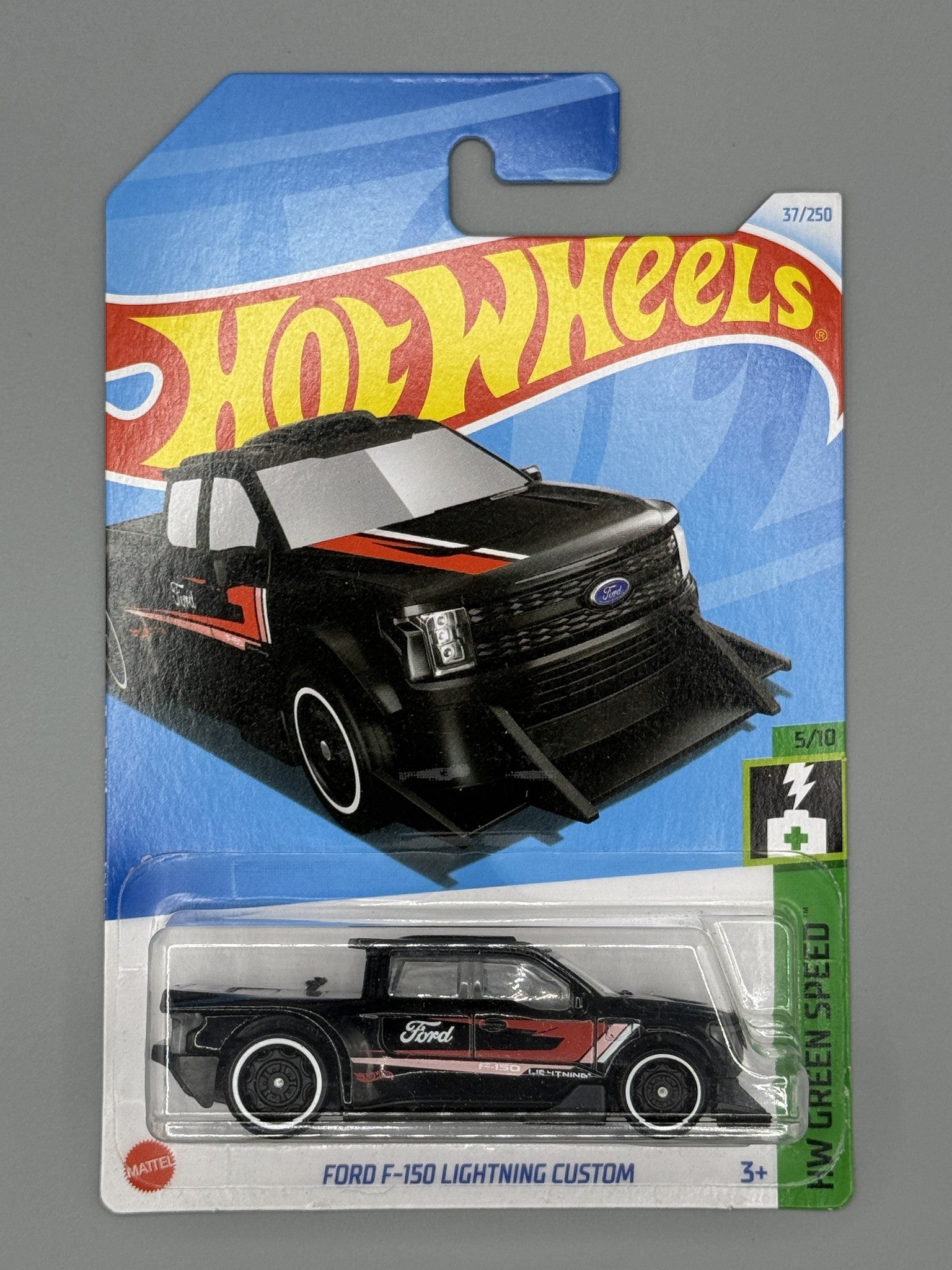 Hot Wheels Ford F-150 Lightning Custom - Mainline - Black - Long Card