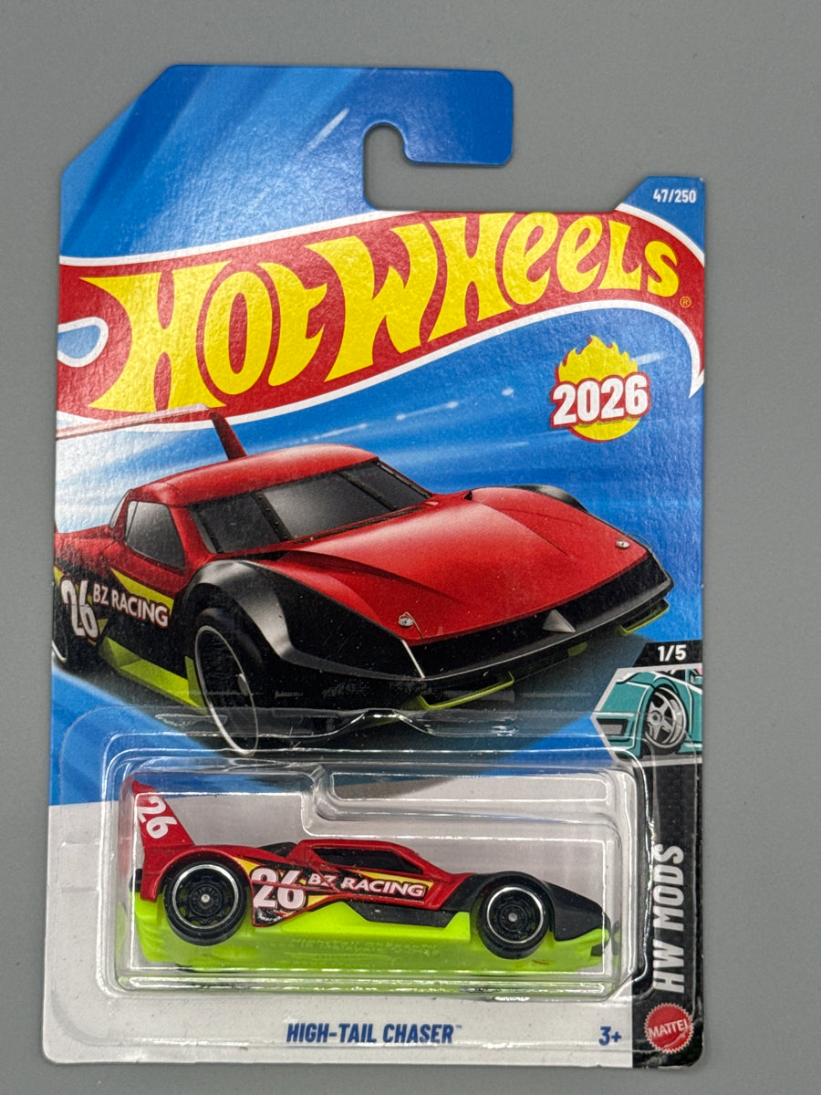 Hot Wheels High-Tail Chaser - Red - Long Card