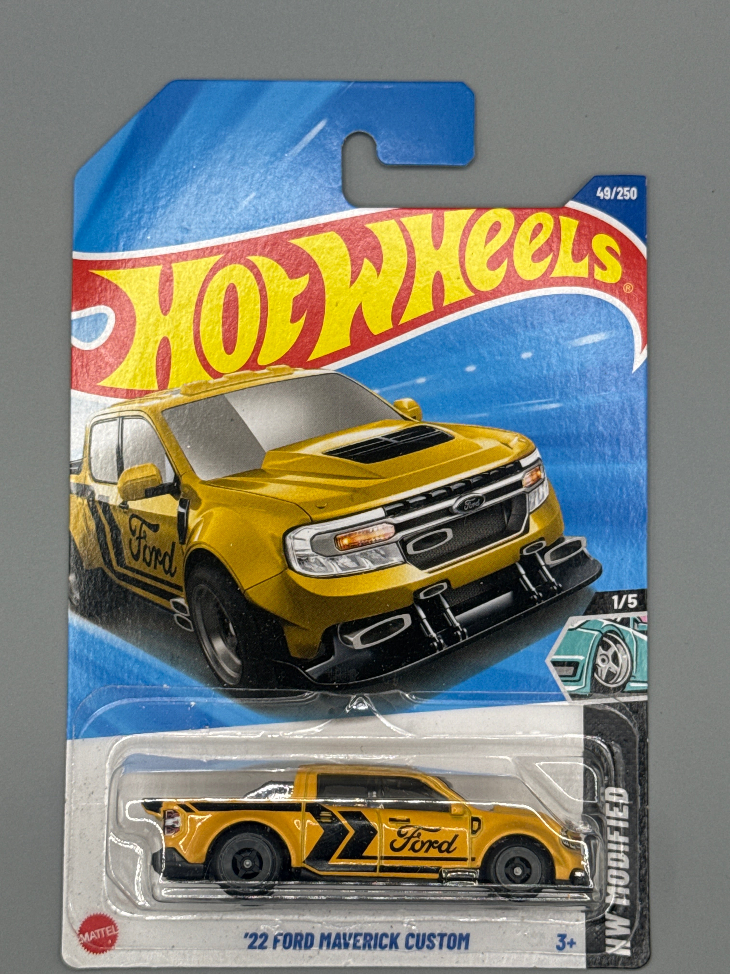 Hot Wheels '22 Ford Maverick Custom - Mainline - Yellow - Long Card