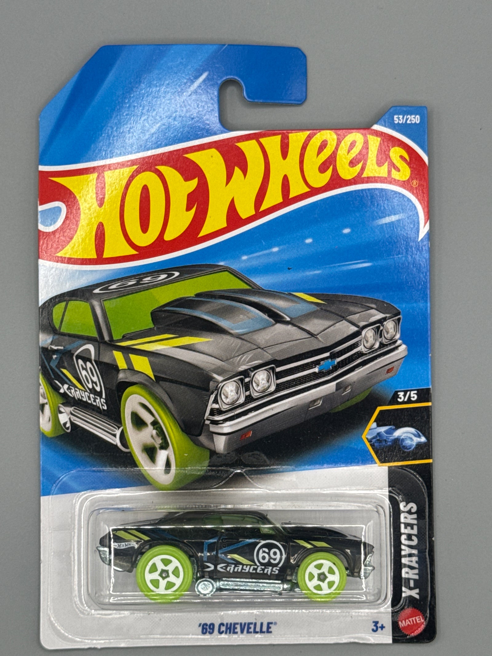Hot Wheels '69 Chevelle - Black - Long Card