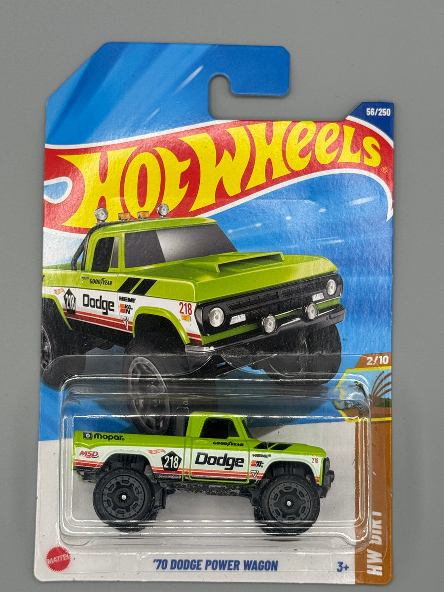 Hot Wheels '70 Dodge Power Wagon - Mainline - Green - Long Card