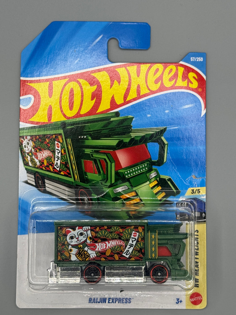 Hot Wheels Raijin Express - Green - Long Card