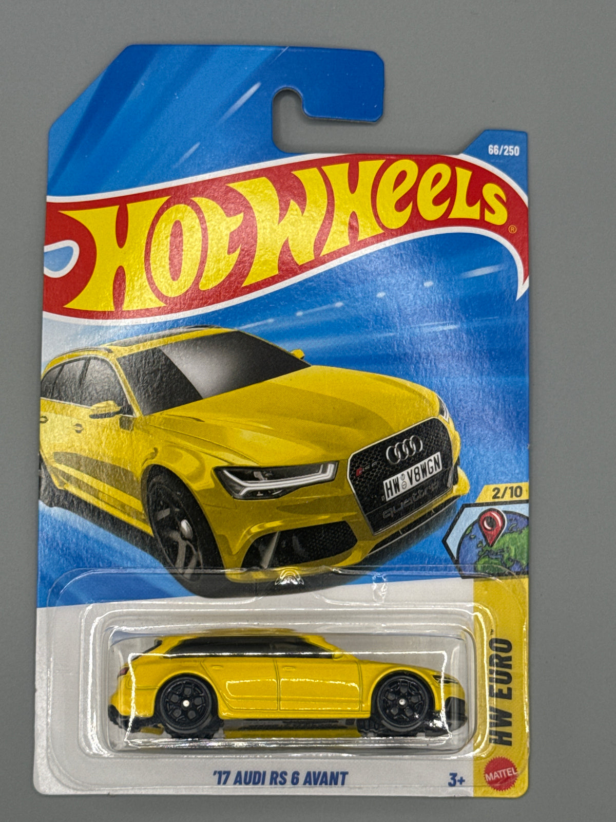 Hot Wheels '17 AUDI RS 6 AVANT - Mainline - Yellow - Long Card