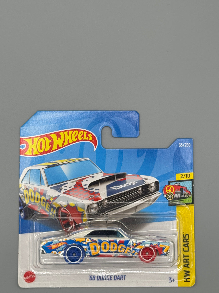 Hot Wheels '68 Dodge Dart - Mainline - White - Long Card