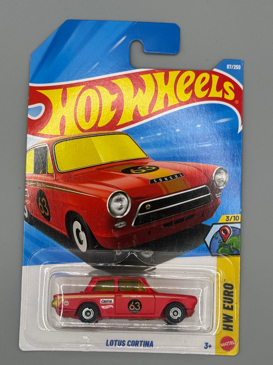 Hot Wheels Lotus Cortina - Red - Long Card