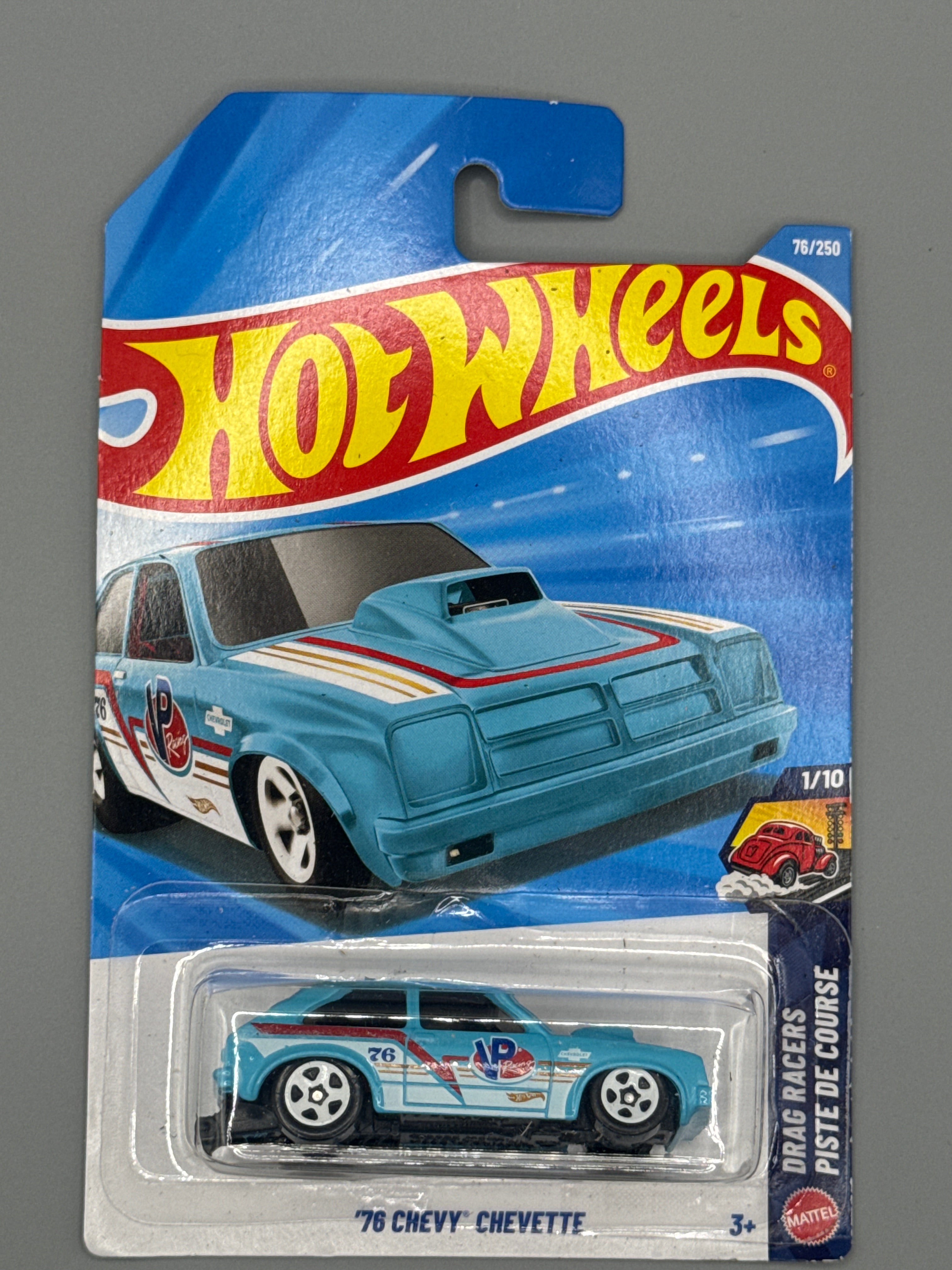 Hot Wheels '76 Chevy Chevette - Mainline - Blue - Long Card