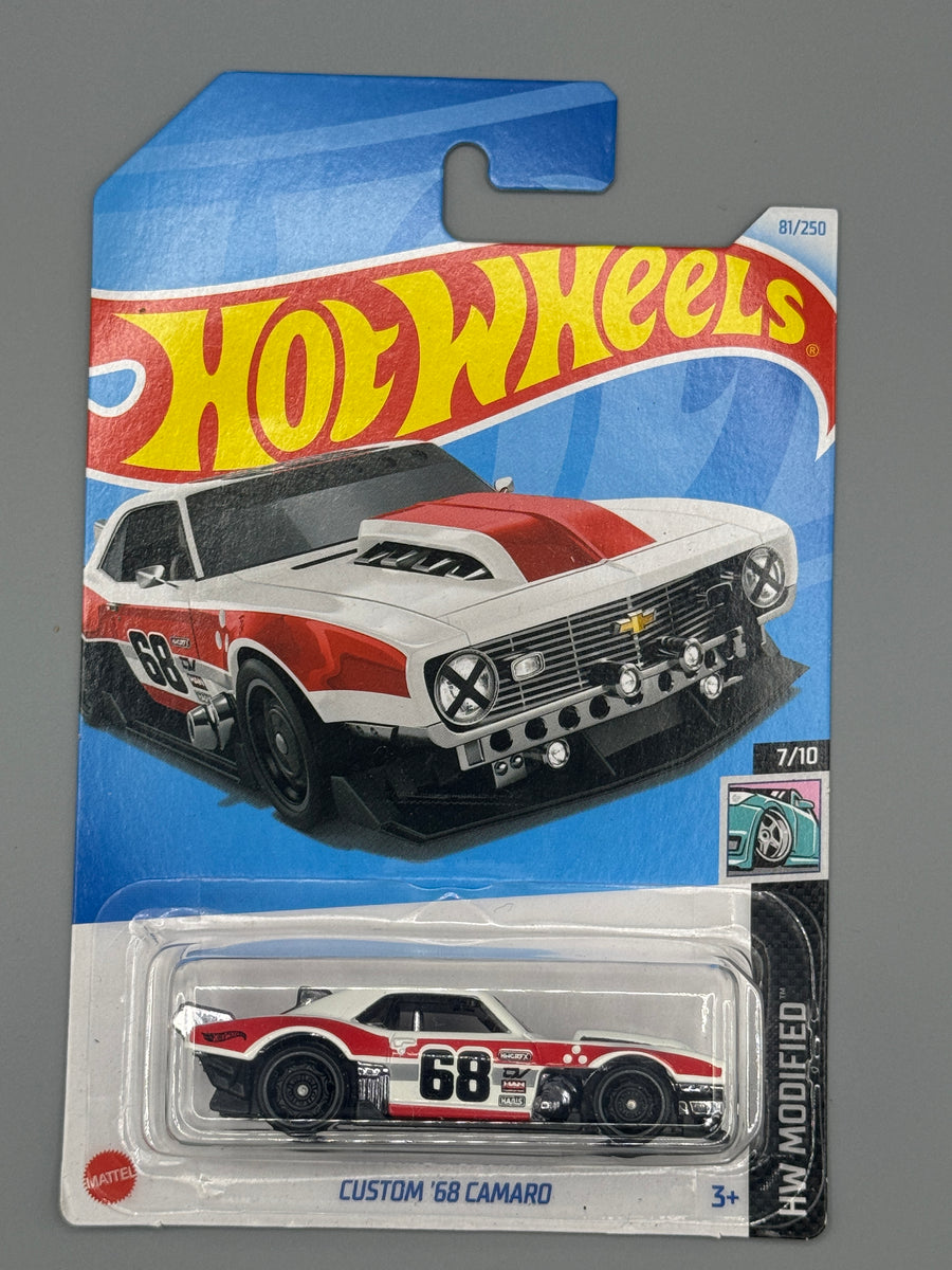 Hot Wheels Custom '68 Camaro - Mainline - White - Long Card