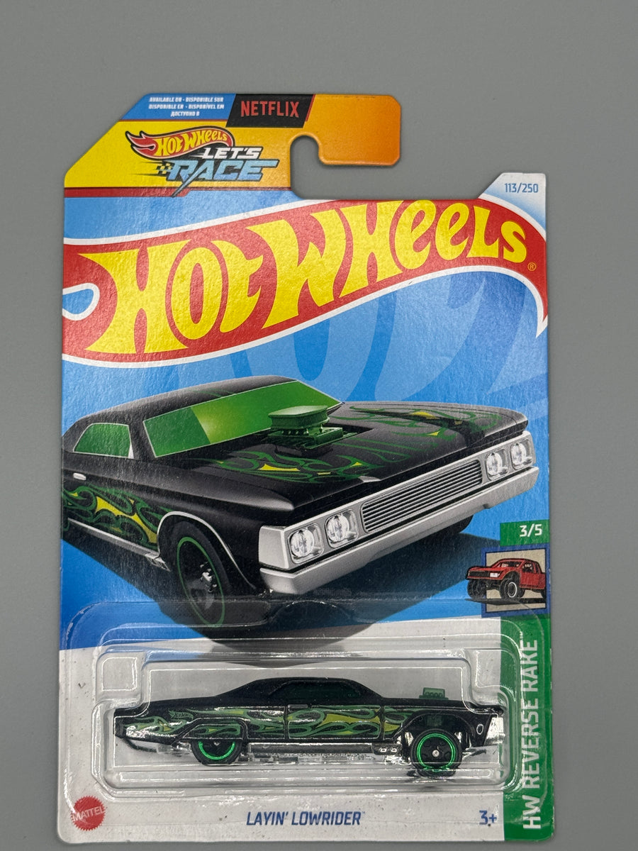 Hot Wheels Layin' Lowrider - Black - Long Card