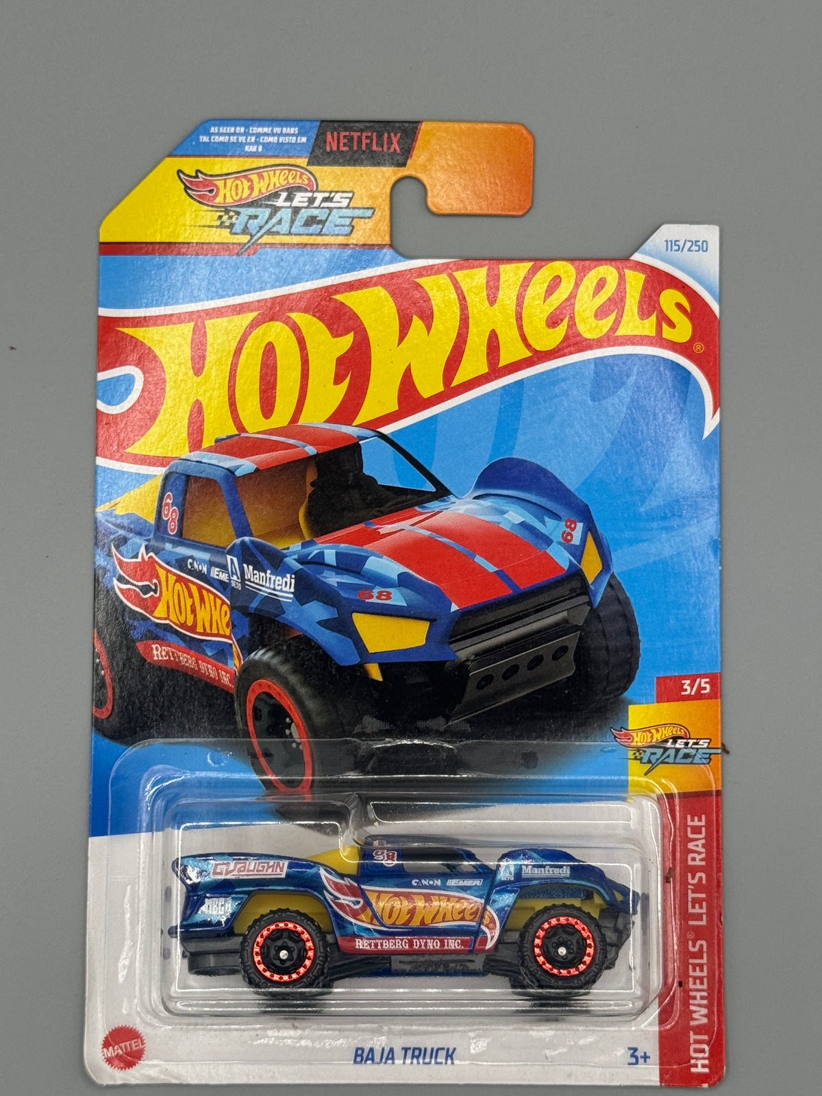 Hot Wheels Baja Truck - Blue - Long Card