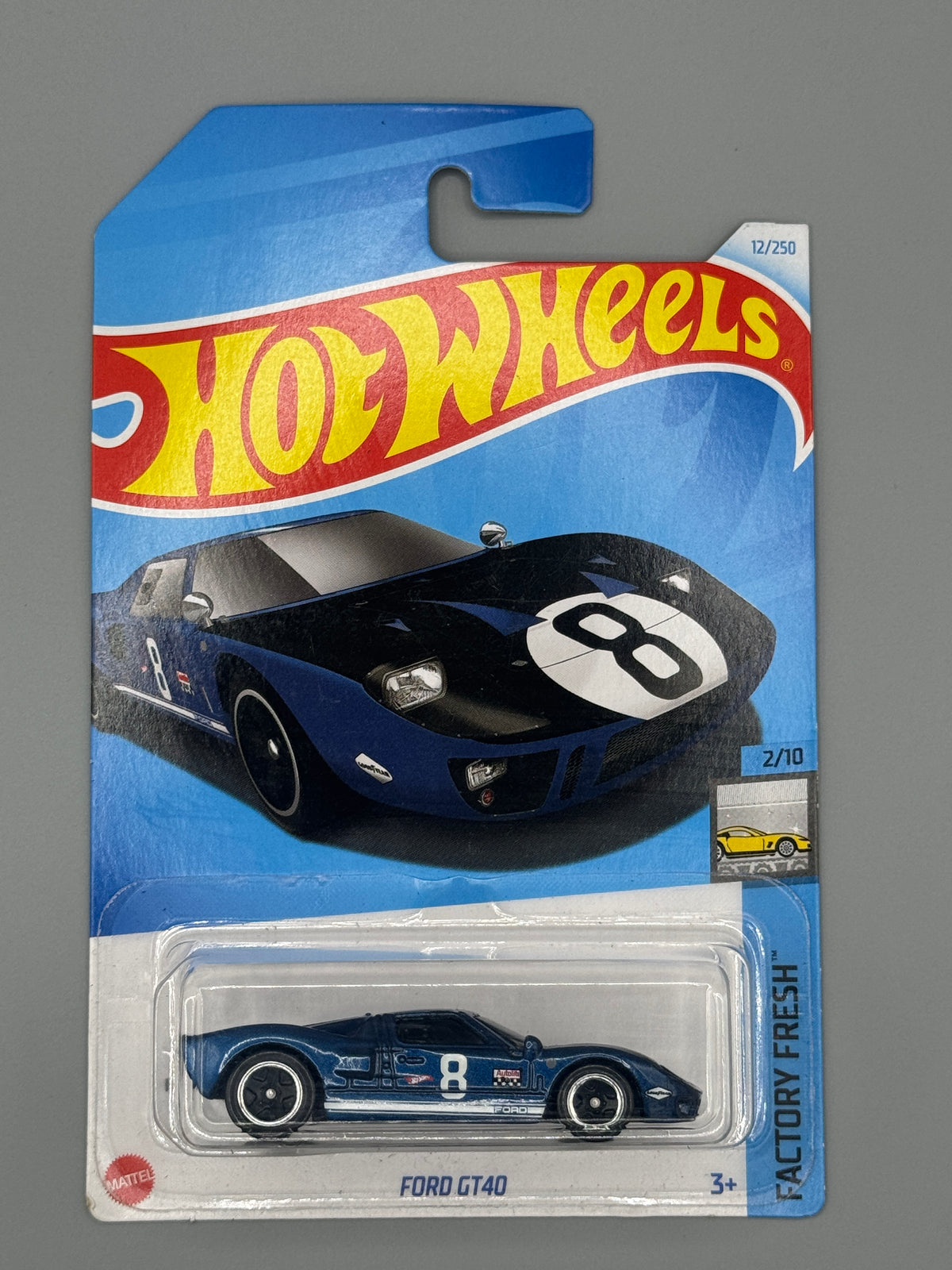 Hot Wheels Ford GT40 - Blue - Long Card