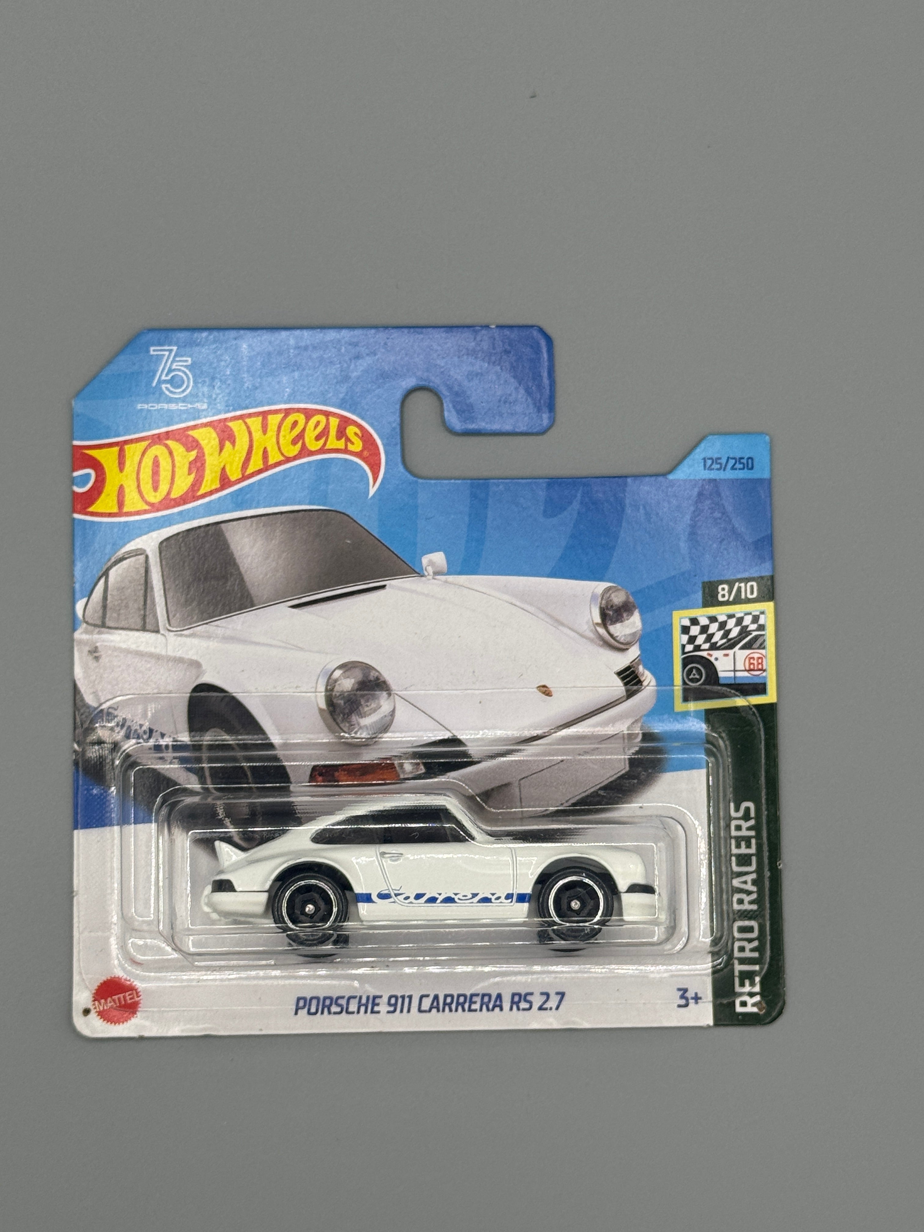 Hot Wheels Porsche 911 Carrera RS 2.7 - White - Long Card