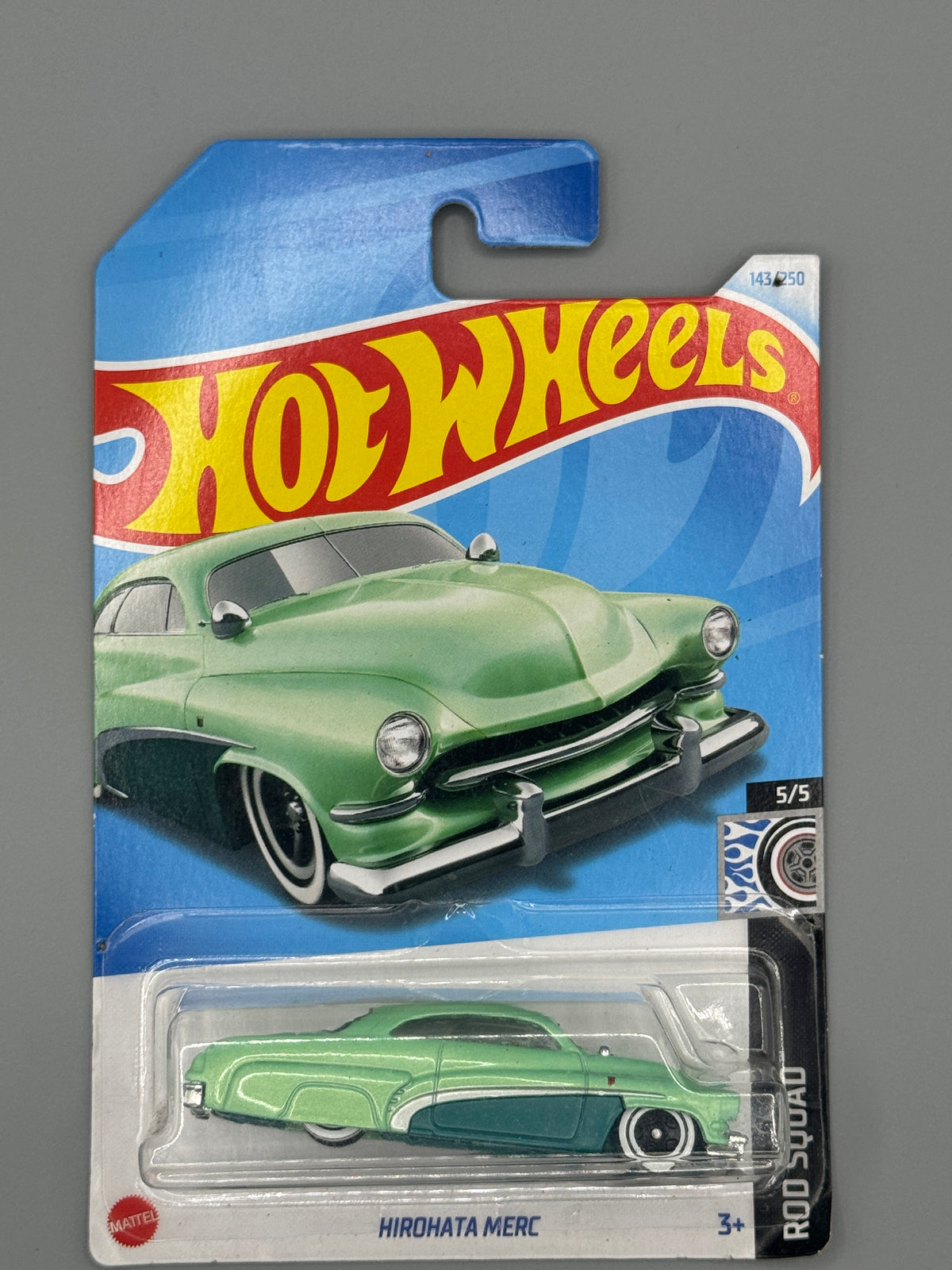 Hot Wheels Hirohata Merc - Green - Long Card