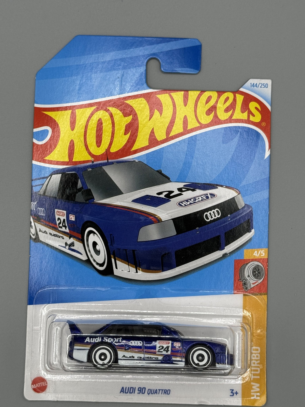Hot Wheels Audi 90 quattro - Blue - Long Card