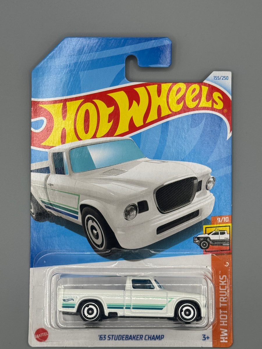 Hot Wheels '63 Studebaker Champ - White - Long Card