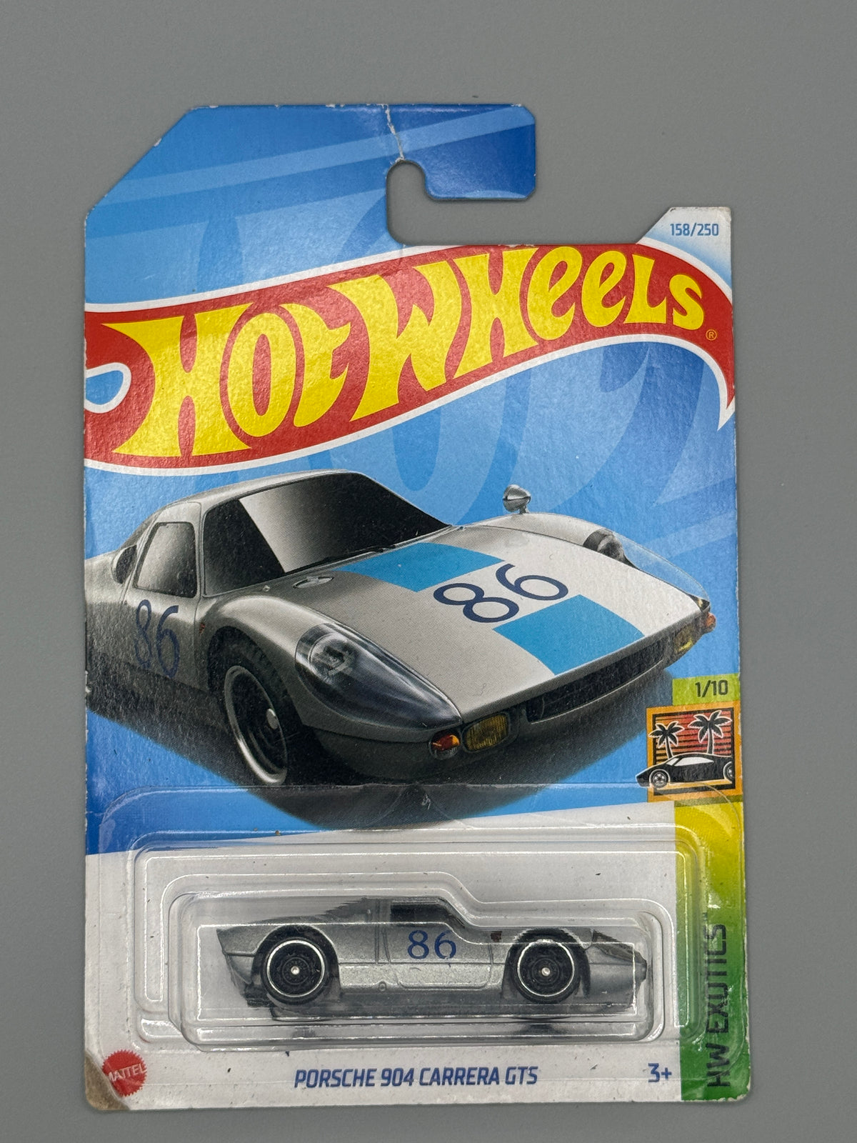 Hot Wheels Porsche 904 Carrera GTS - Silver - Long Card