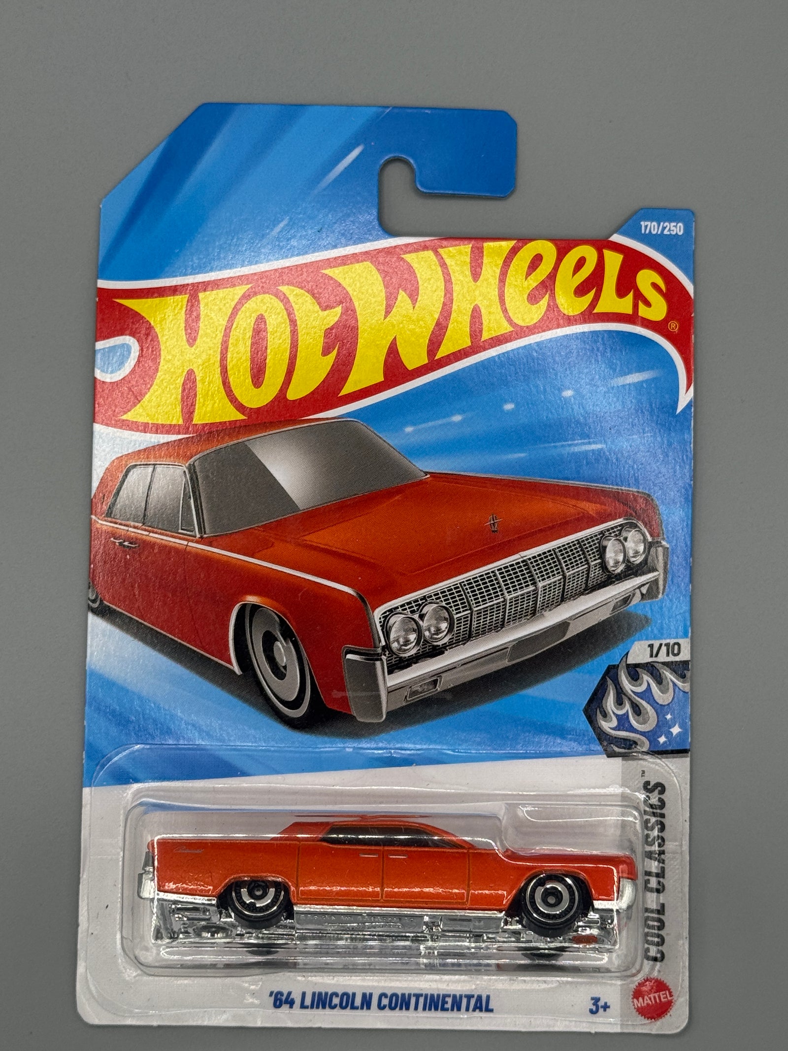 Hot Wheels '64 Lincoln Continental - Orange - Long Card