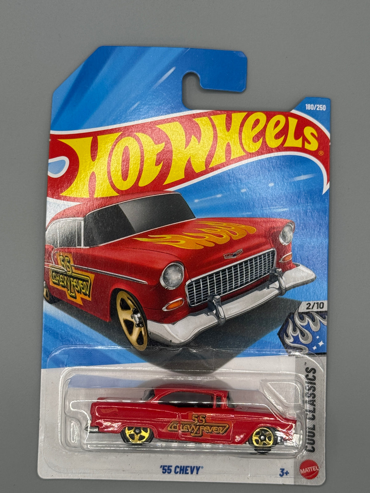 Hot Wheels '55 Chevy - Red - Long Card