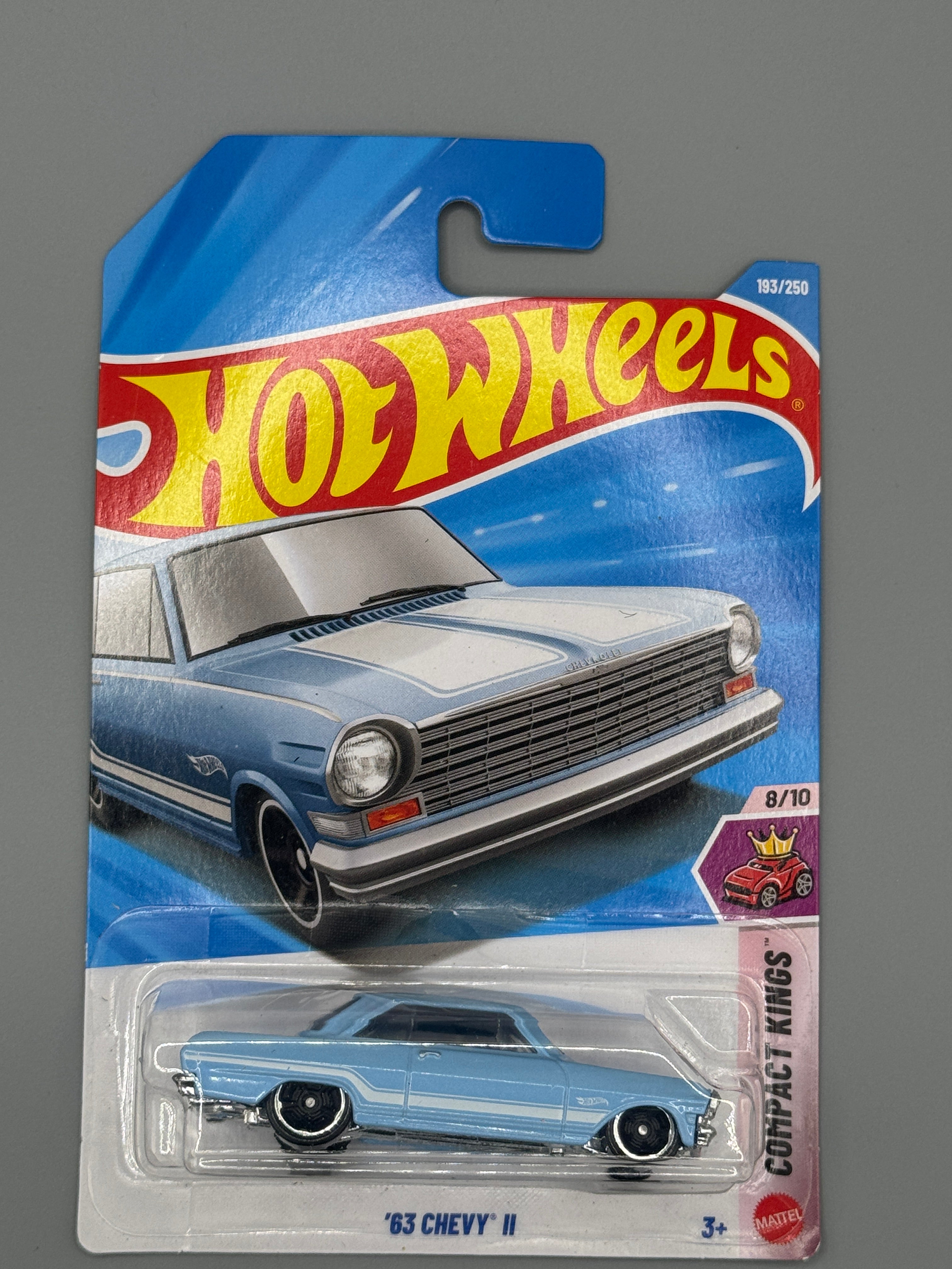Hot Wheels '63 CHEVY II - Mainline - Blue - Long Card