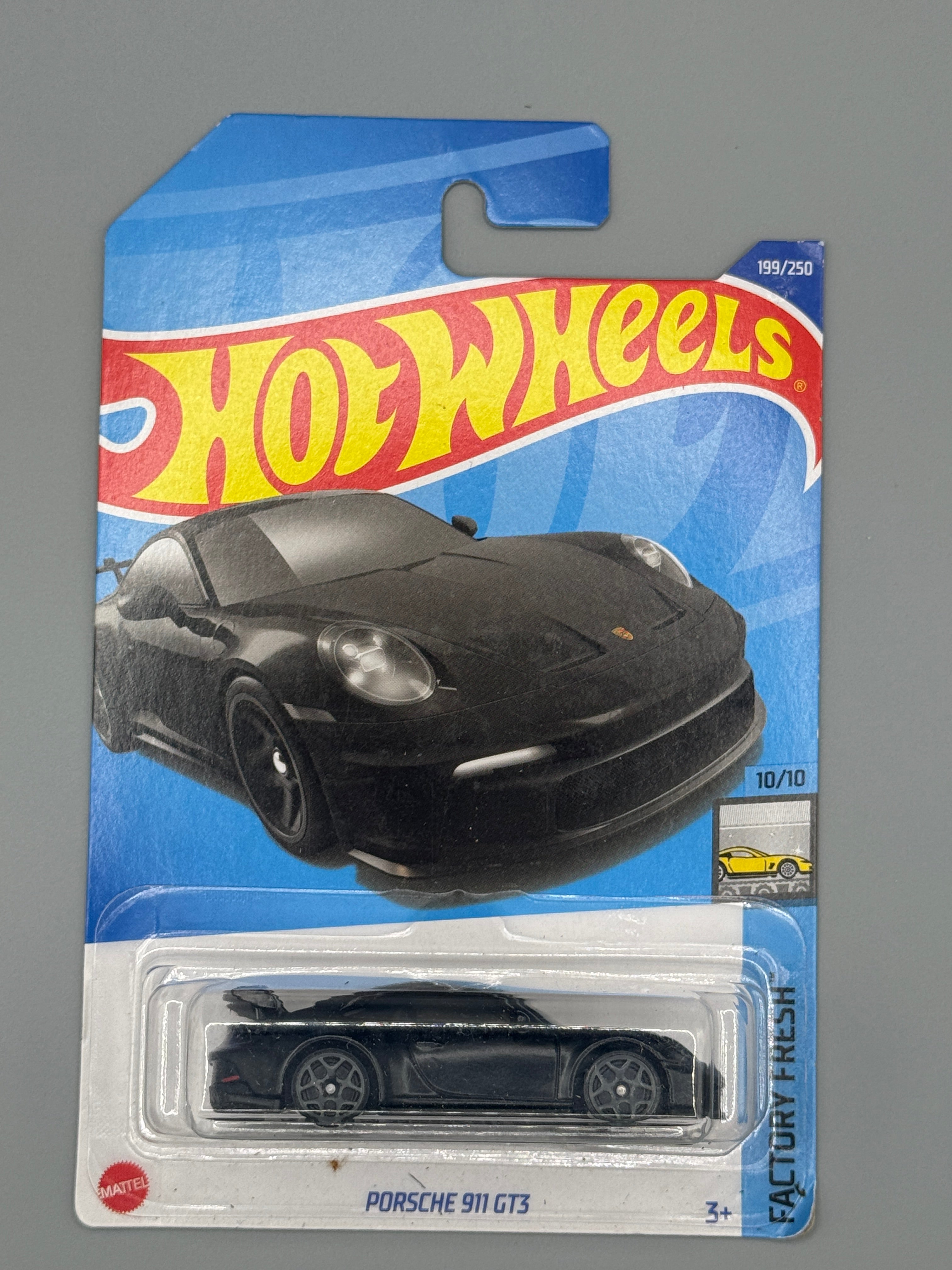 Hot Wheels Porsche 911 GT3 - Black - Long Card