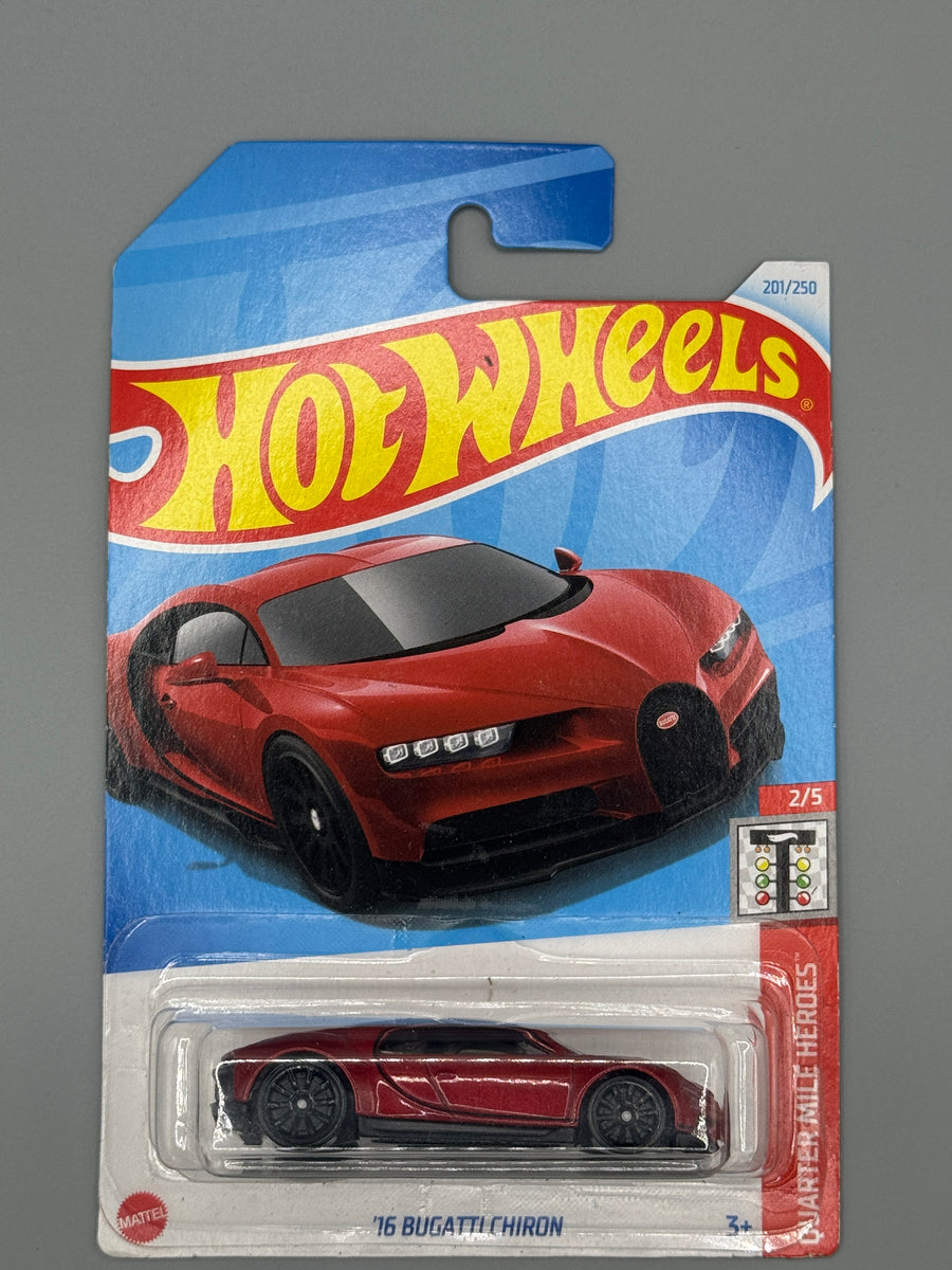 Hot Wheels '16 Bugatti Chiron - Red - Long Card
