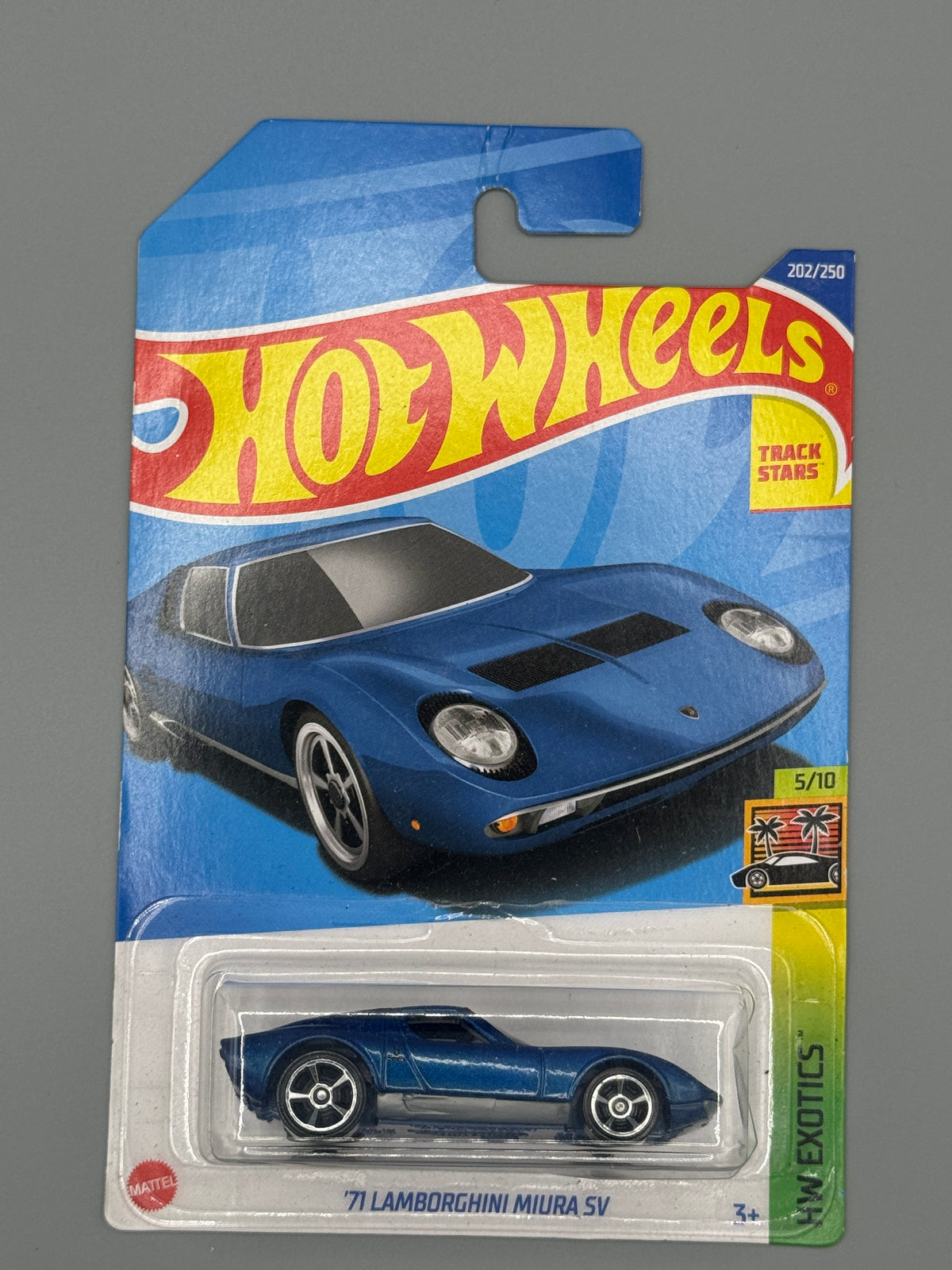 Hot Wheels '71 Lamborghini Miura SV - Blue - Long Card