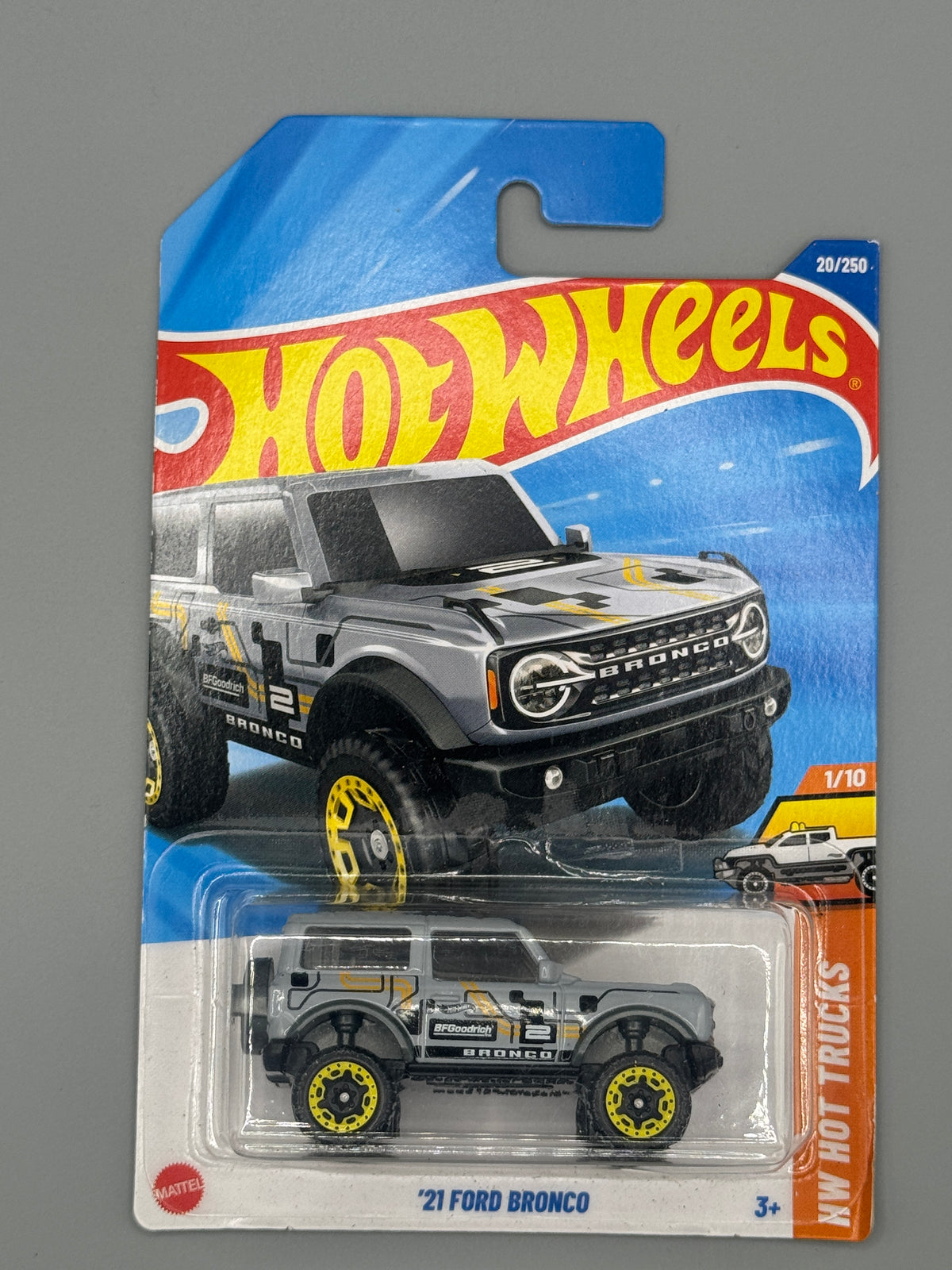 Hot Wheels '21 Ford Bronco - Mainline - Grey - Long Card