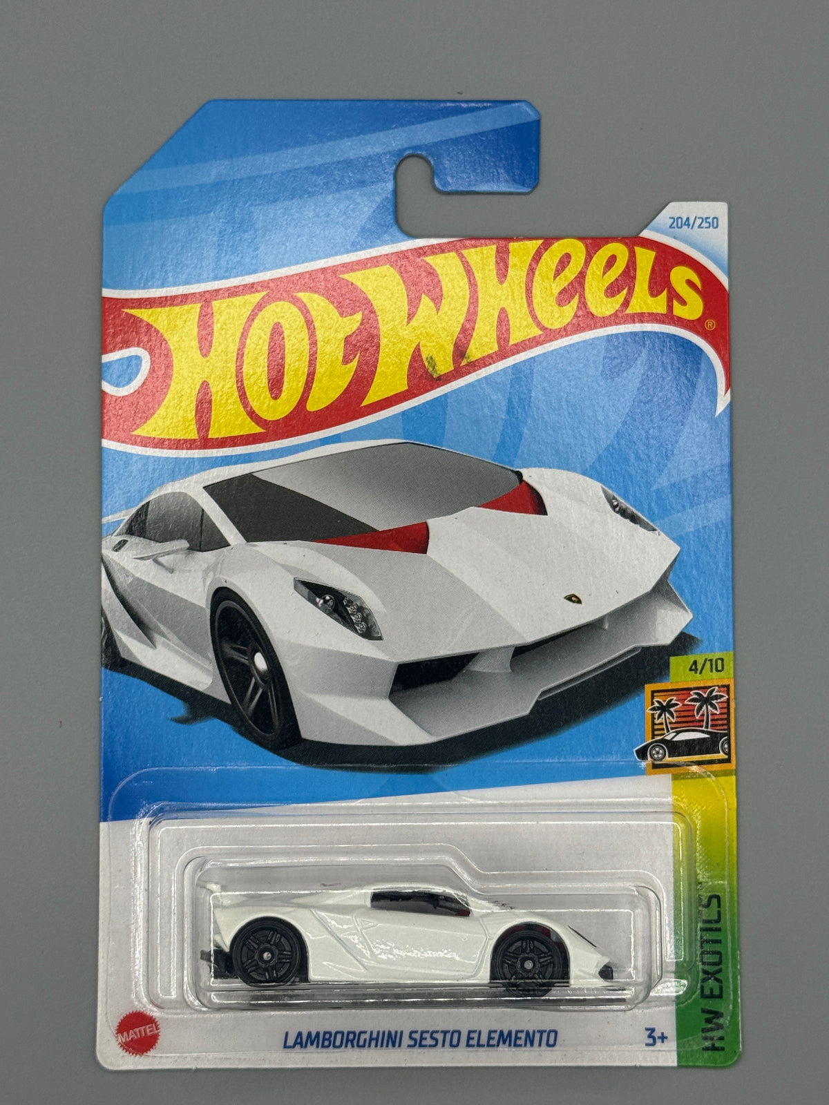 Hot Wheels Lamborghini Sesto Elemento - White - Long Card