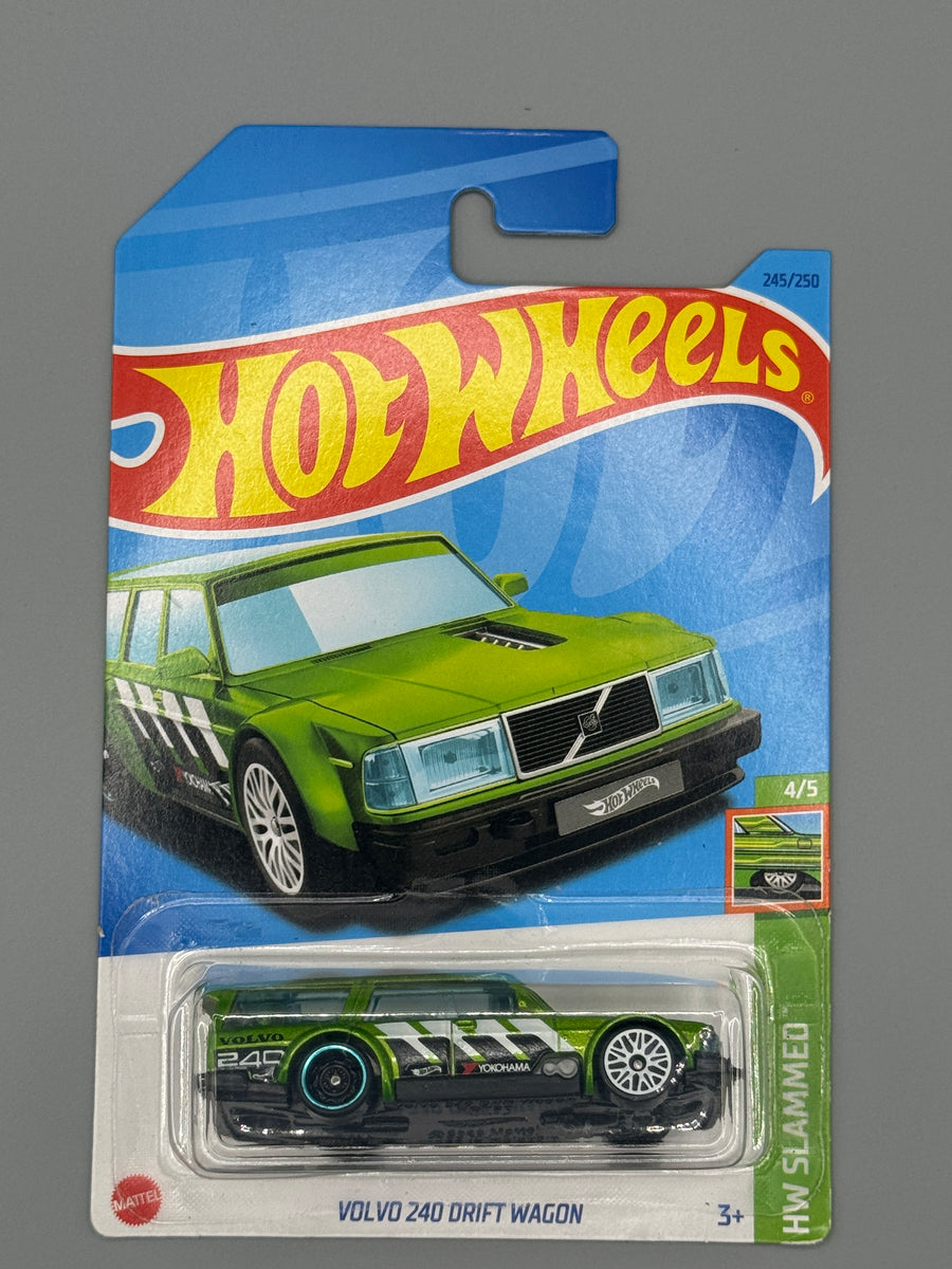 Hot Wheels Volvo 240 Drift Wagon - Green - Long Card