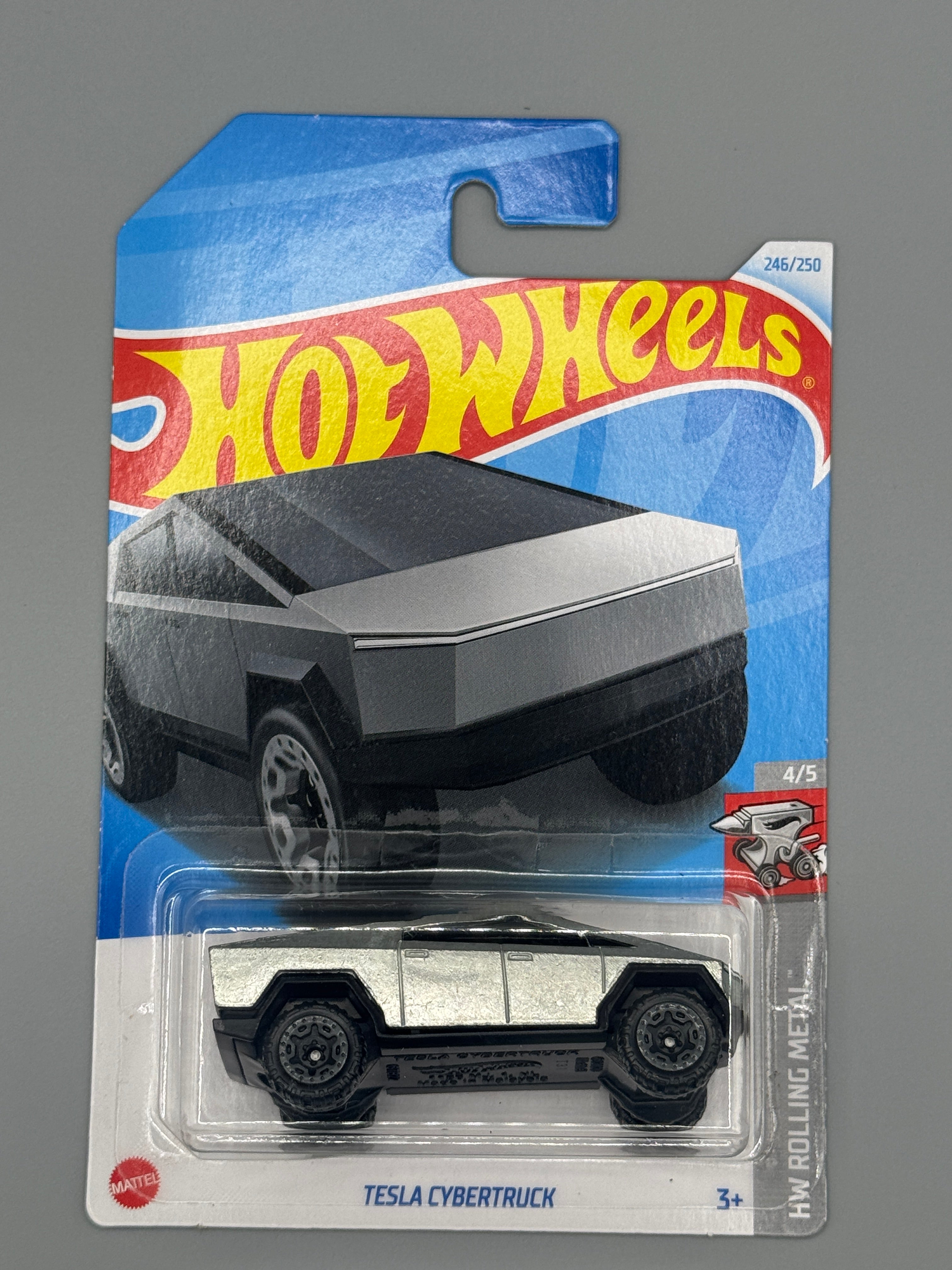 Hot Wheels Tesla Cybertruck - Silver - Long Card