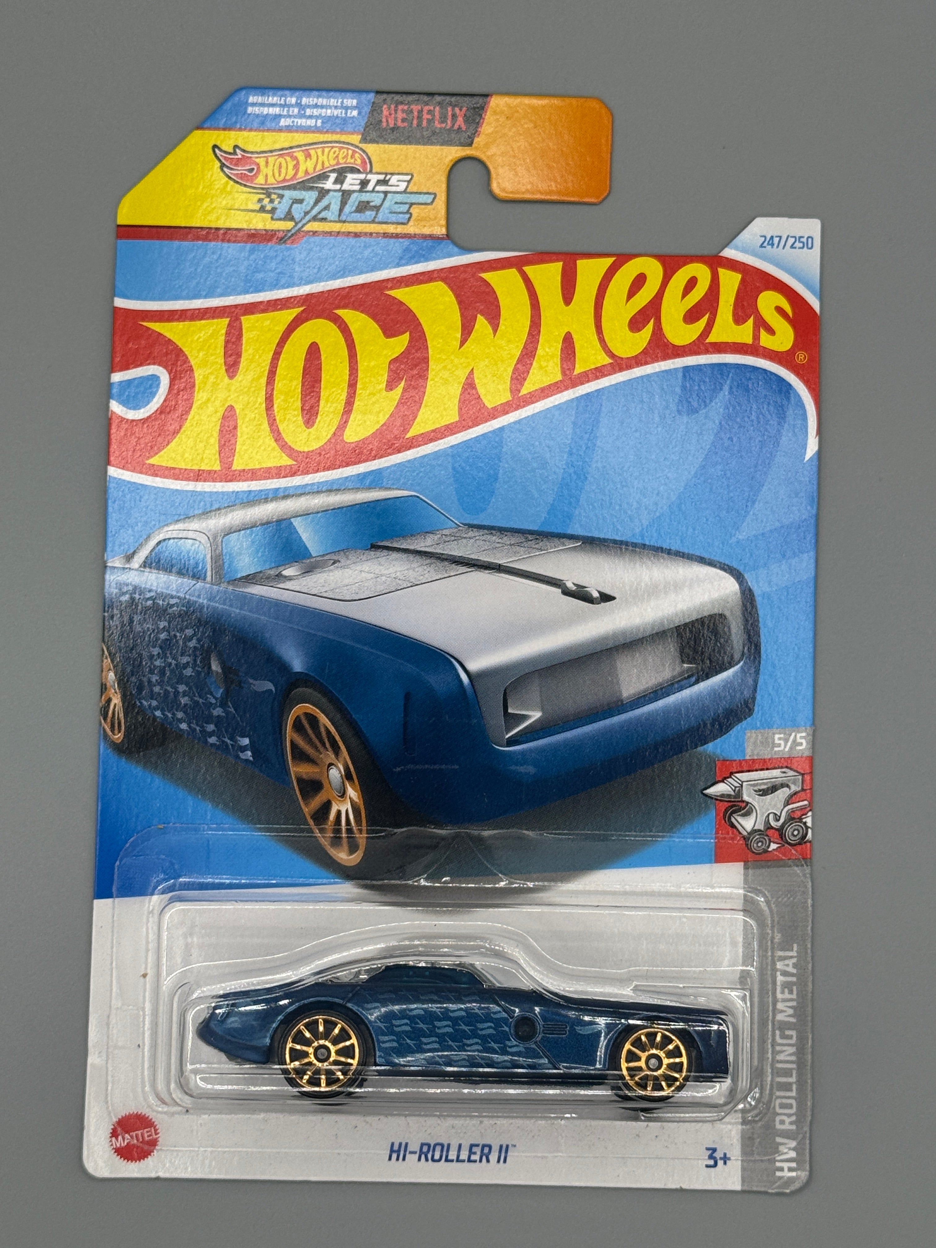Hot Wheels Hi-Roller II - Blue - Long Card