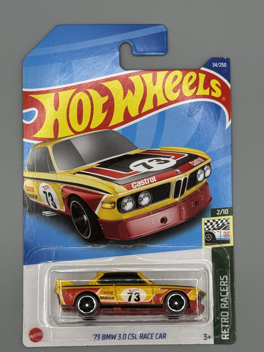 Hot Wheels '73 BMW 3.0 CSL Race Car - Yellow - Long Card