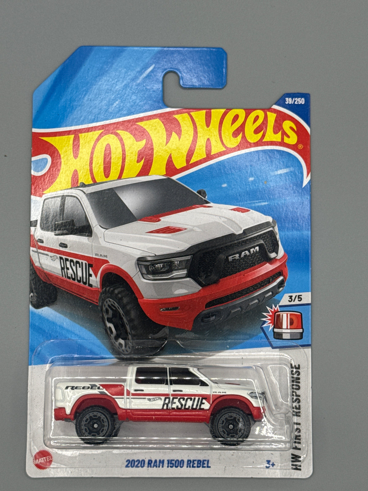 Hot Wheels 2020 RAM 1500 REBEL - White - Long Card