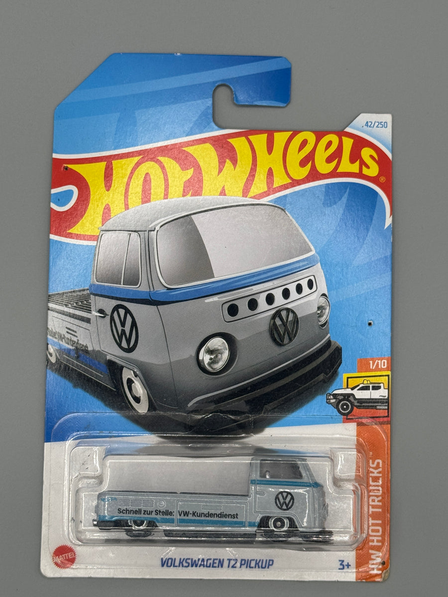 Hot Wheels Volkswagen T2 Pickup - Silver - Long Card
