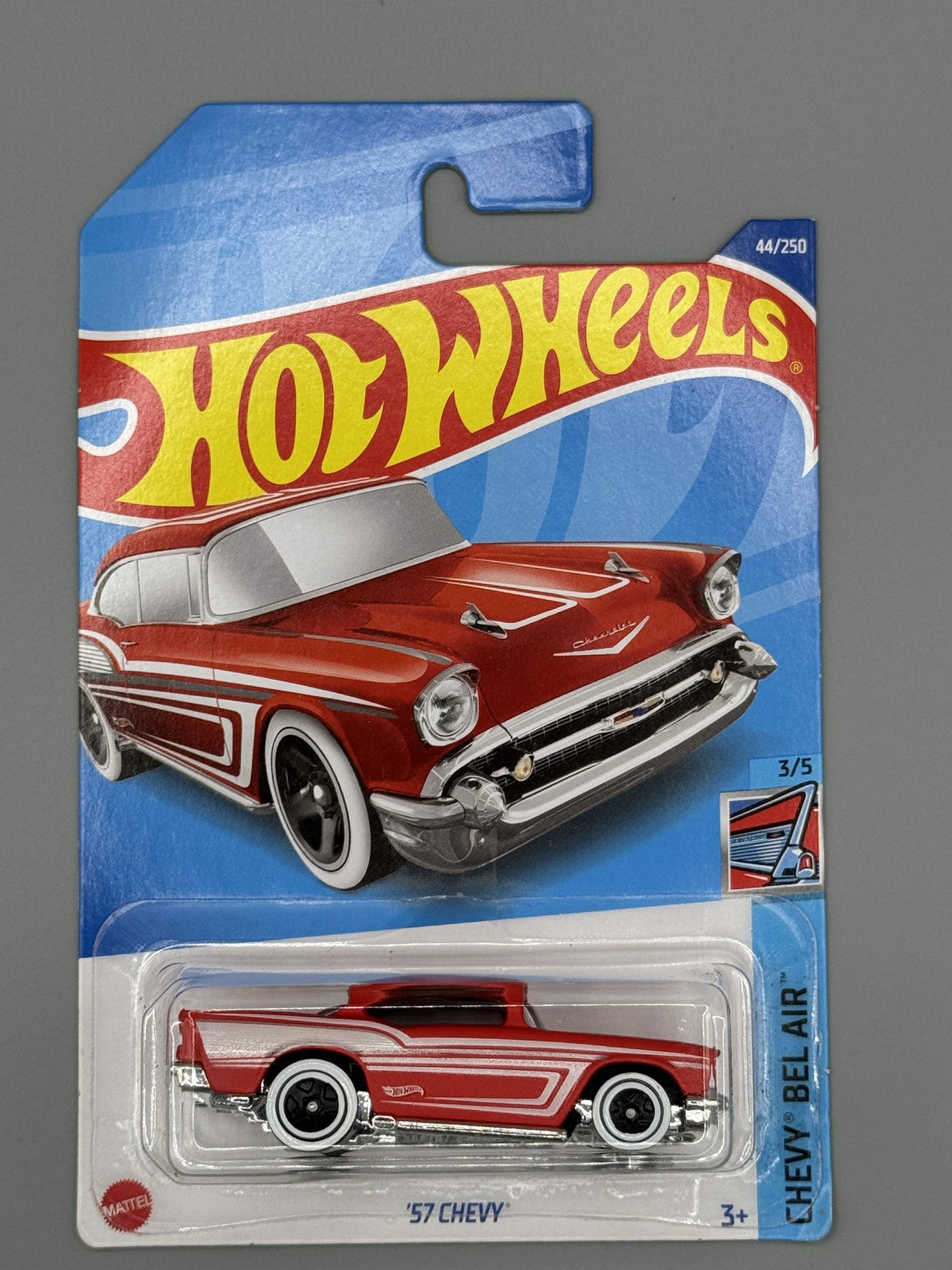 Hot Wheels '57 Chevy - Mainline - Red - Long Card