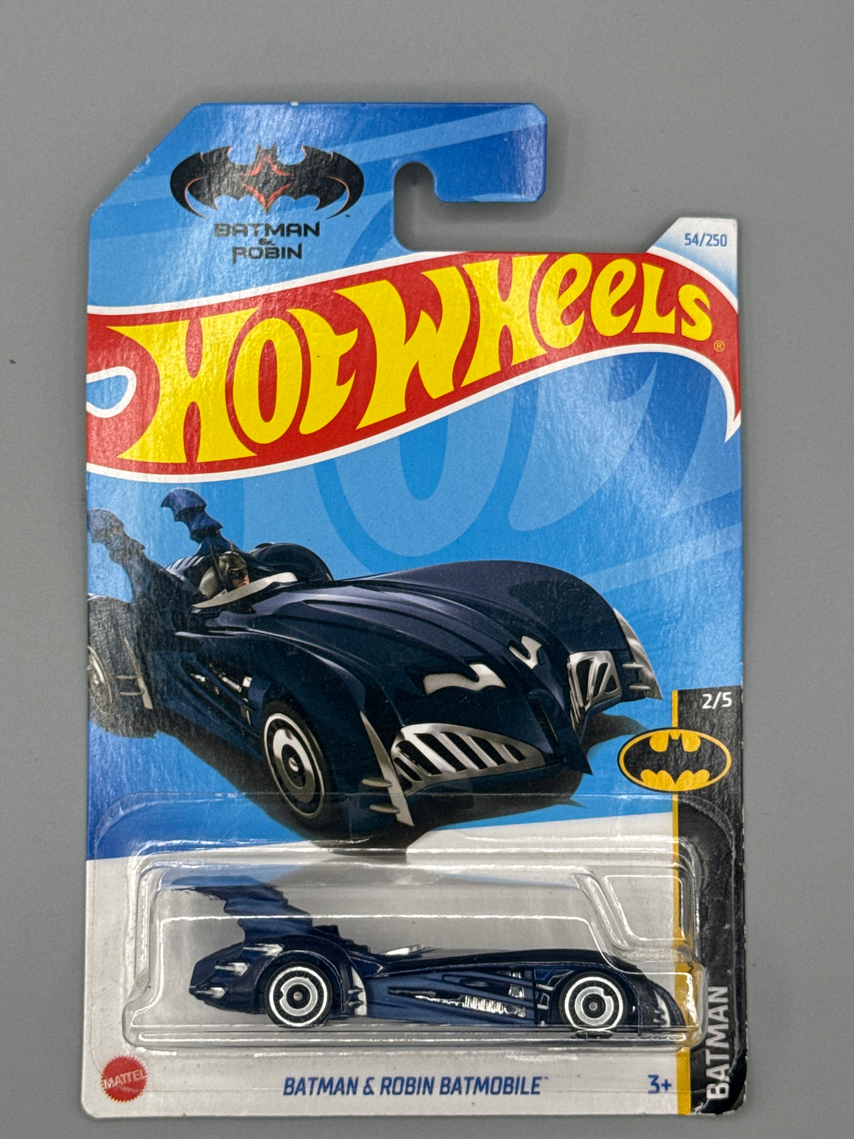 Hot Wheels Batman & Robin Batmobile - Blue - Long Card