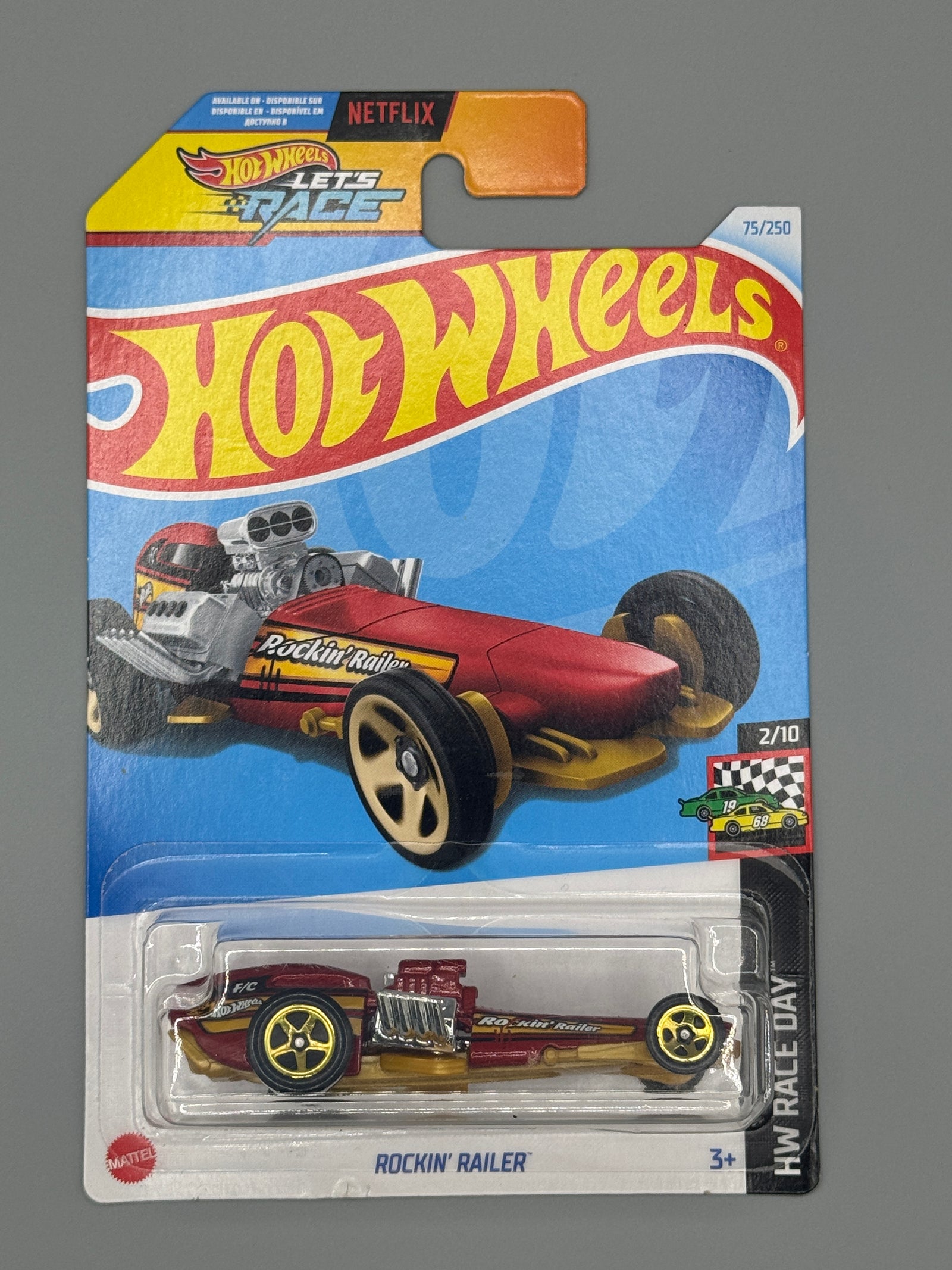 Hot Wheels Rockin' Railer - Red - Long Card
