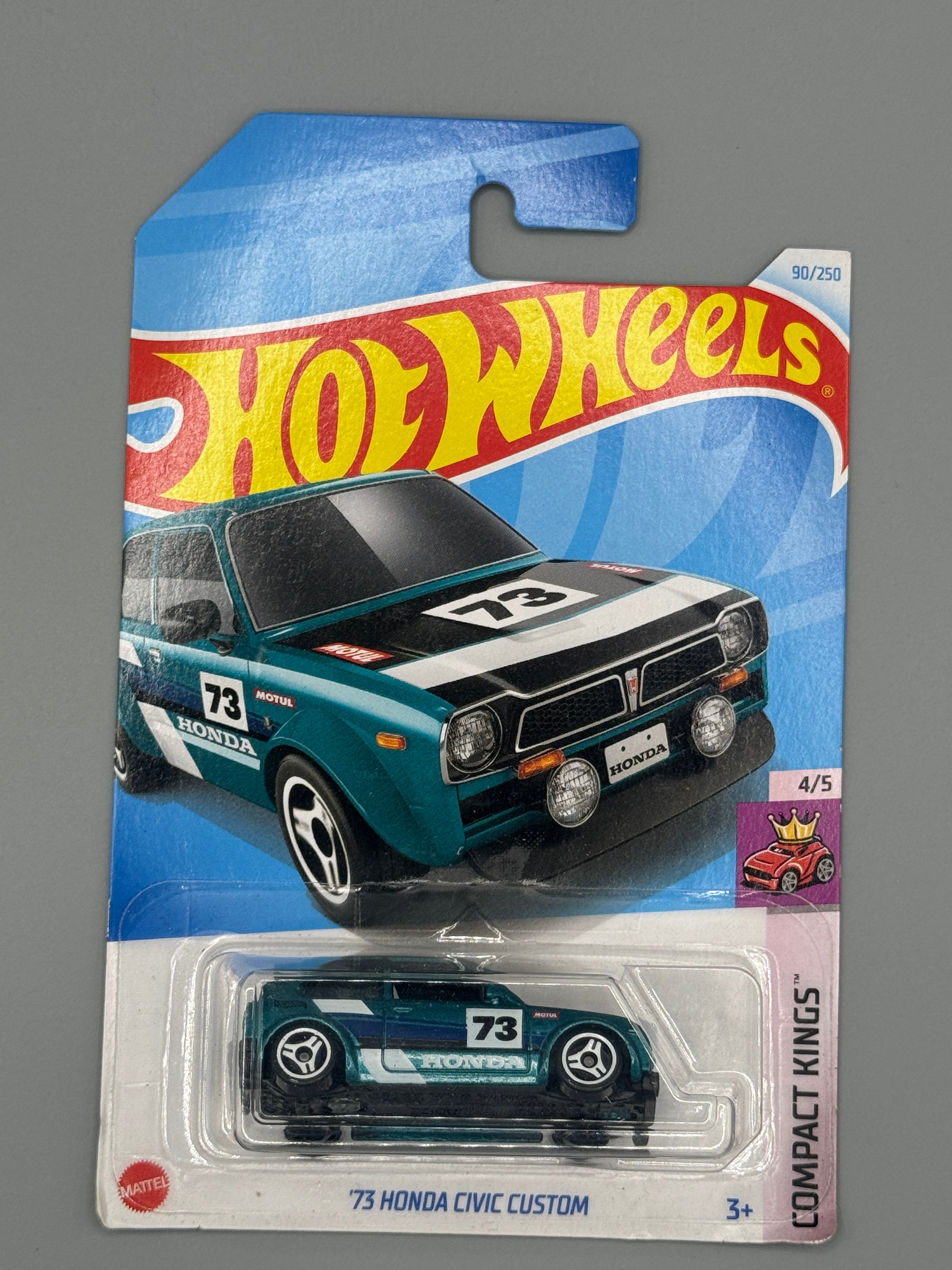 Hot Wheels '73 Honda Civic Custom - Green - Long Card