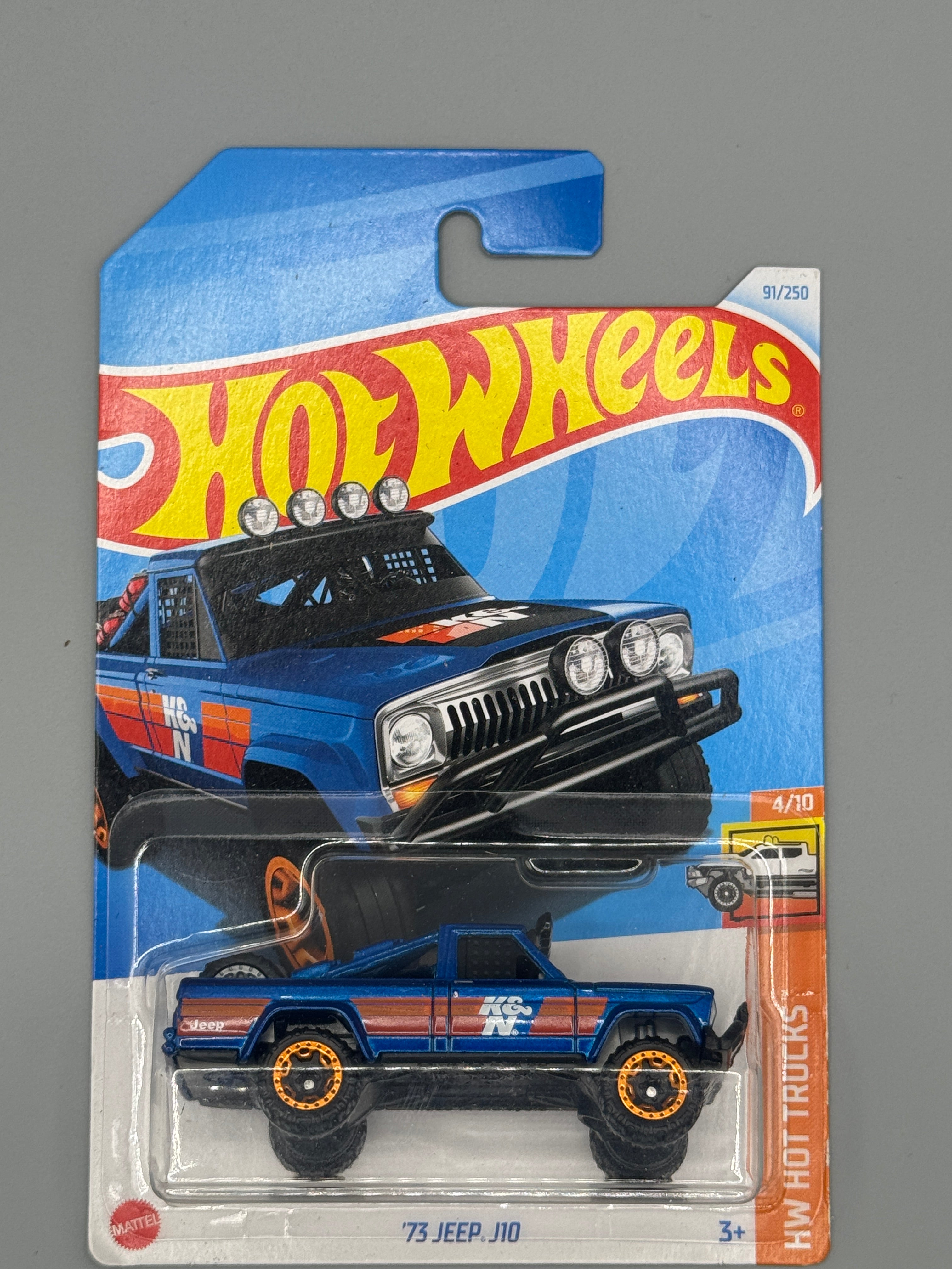 Hot Wheels '73 Jeep J10 - Blue - Long Card