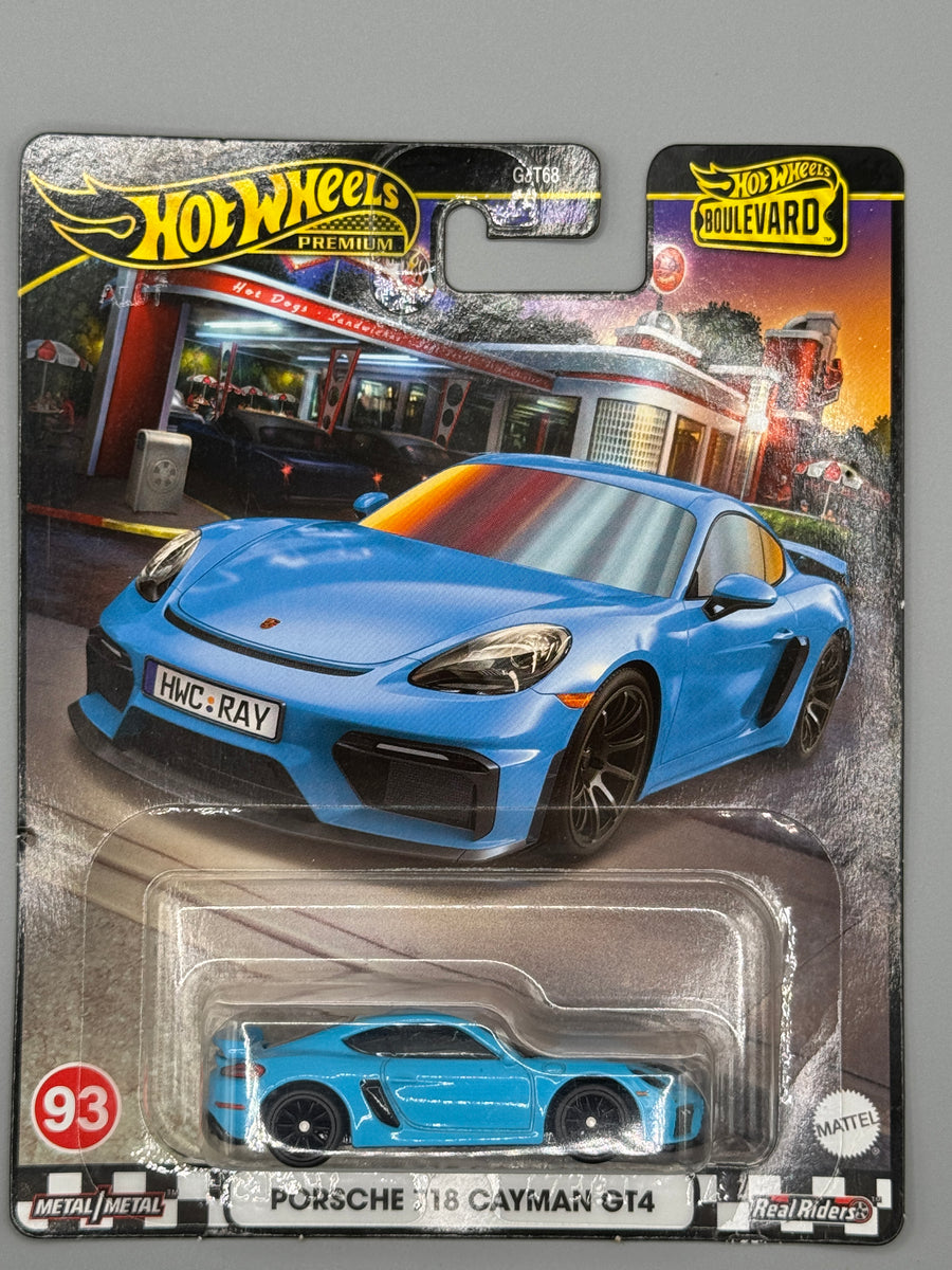 Hot Wheels Porsche 718 Cayman GT4 - Boulevard - Blue